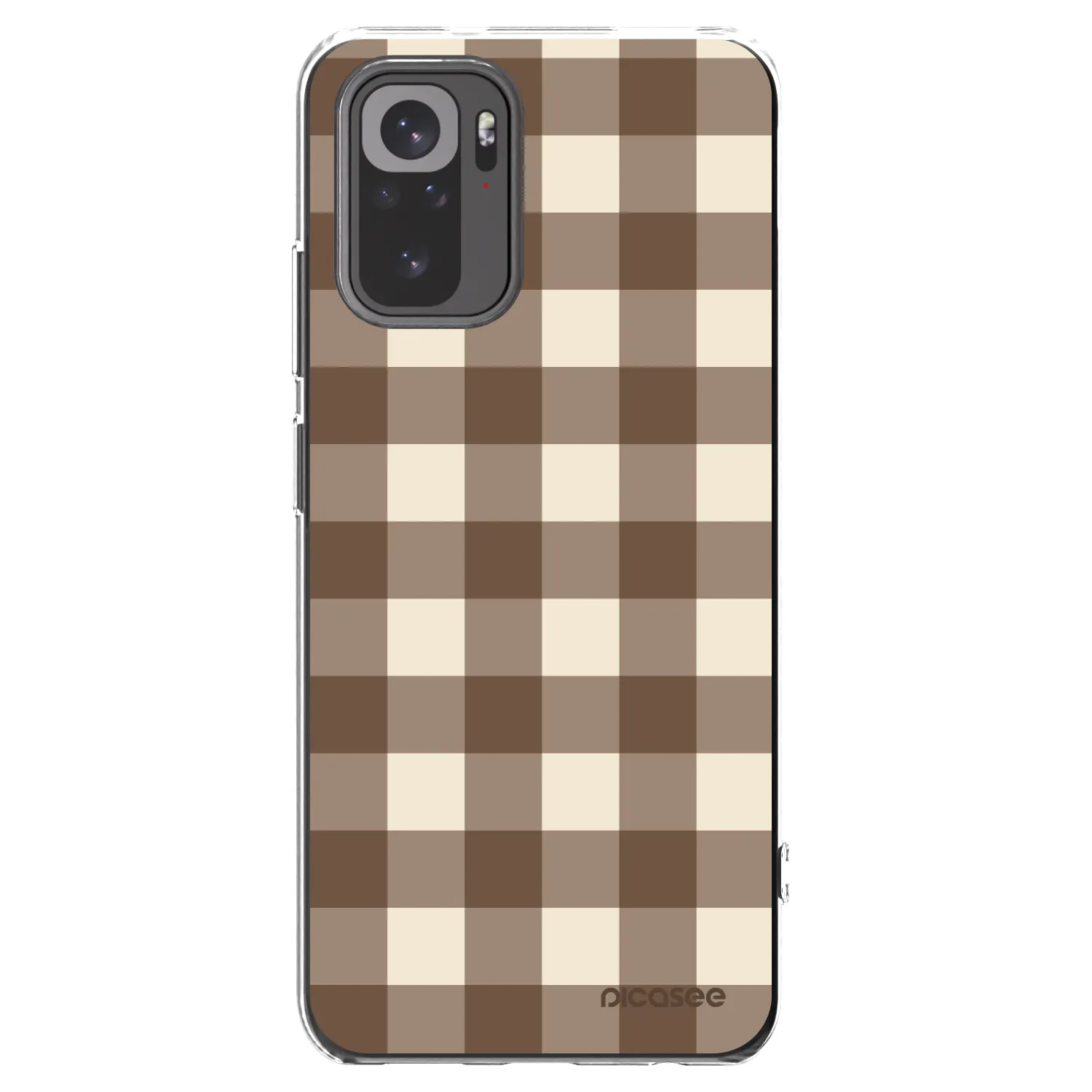 Picasee silikonski prozorni ovitek za Xiaomi Redmi Note 10 - Brown grid