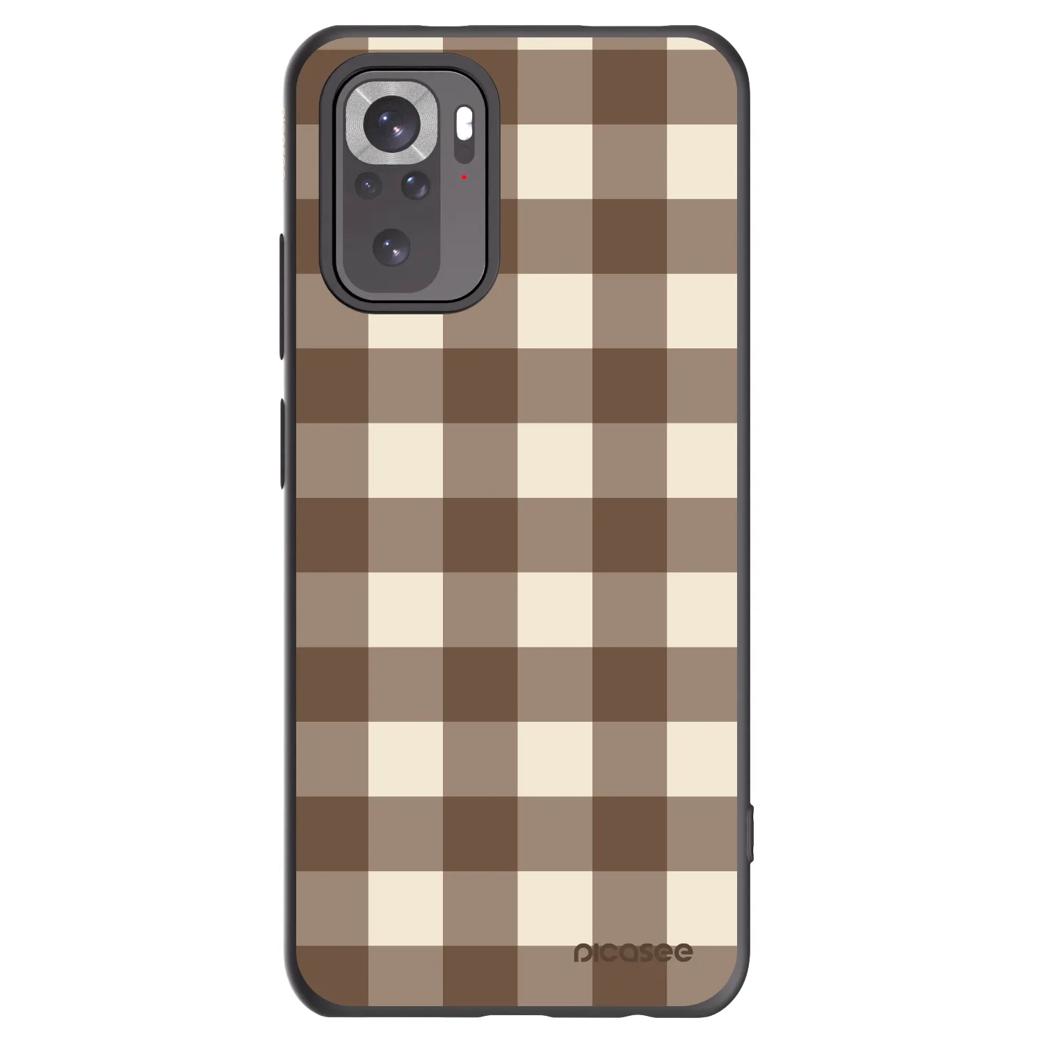 Picasee silikonski črni ovitek za Xiaomi Redmi Note 10 - Brown grid