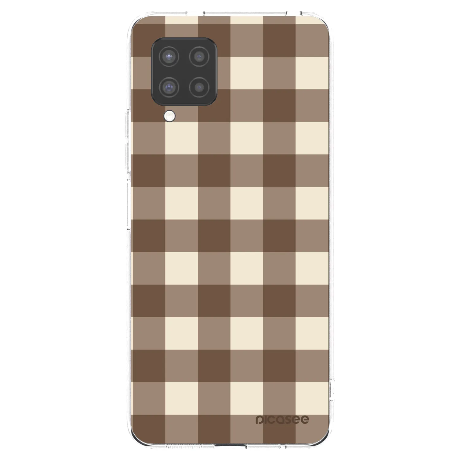 Picasee silikonski prozorni ovitek za Samsung Galaxy A42 A426B - Brown grid