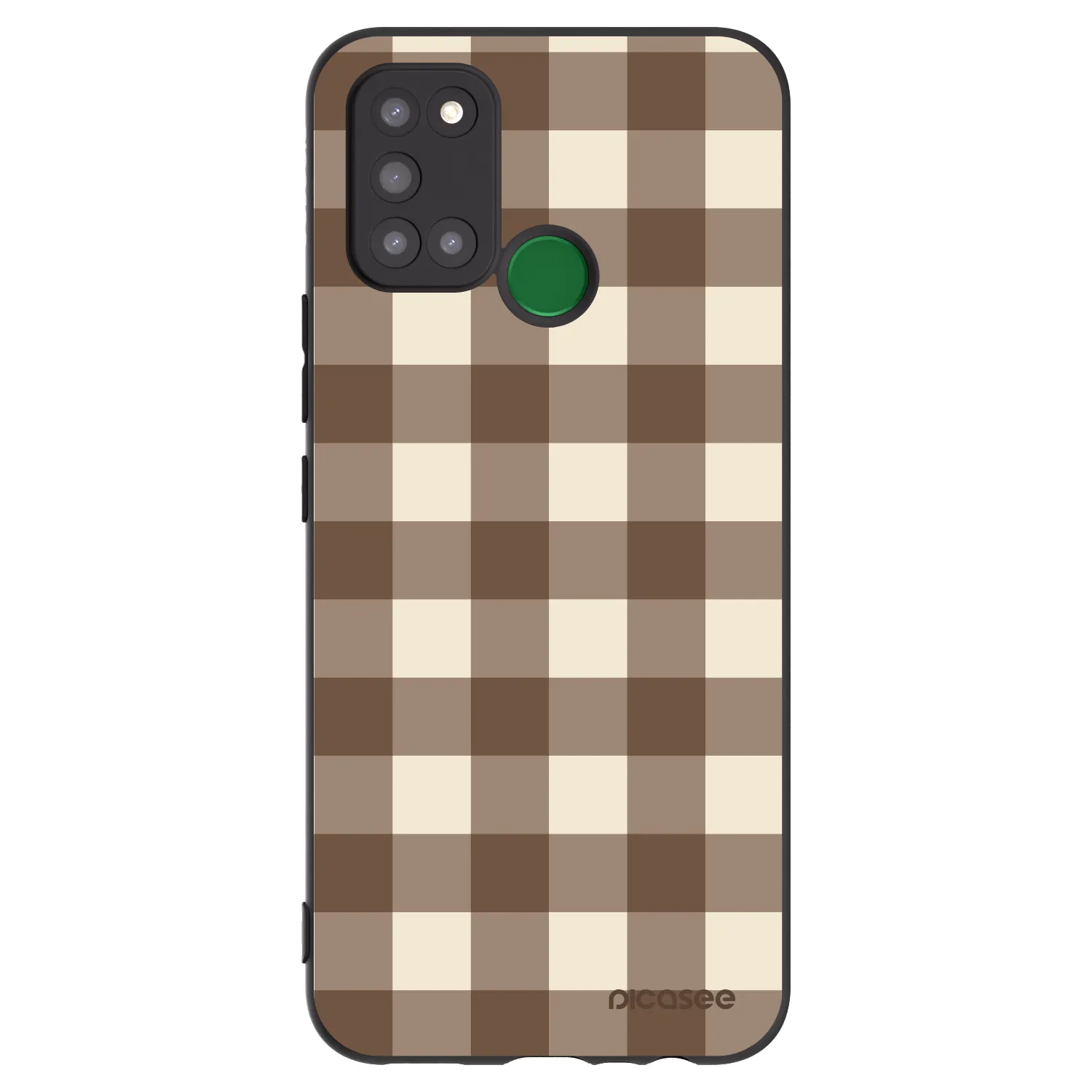 Picasee silikonski črni ovitek za Realme 7i - Brown grid