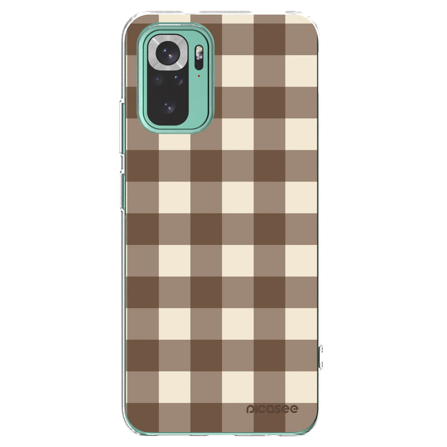 Picasee silikonski prozorni ovitek za Xiaomi Redmi Note 10 Pro - Brown grid