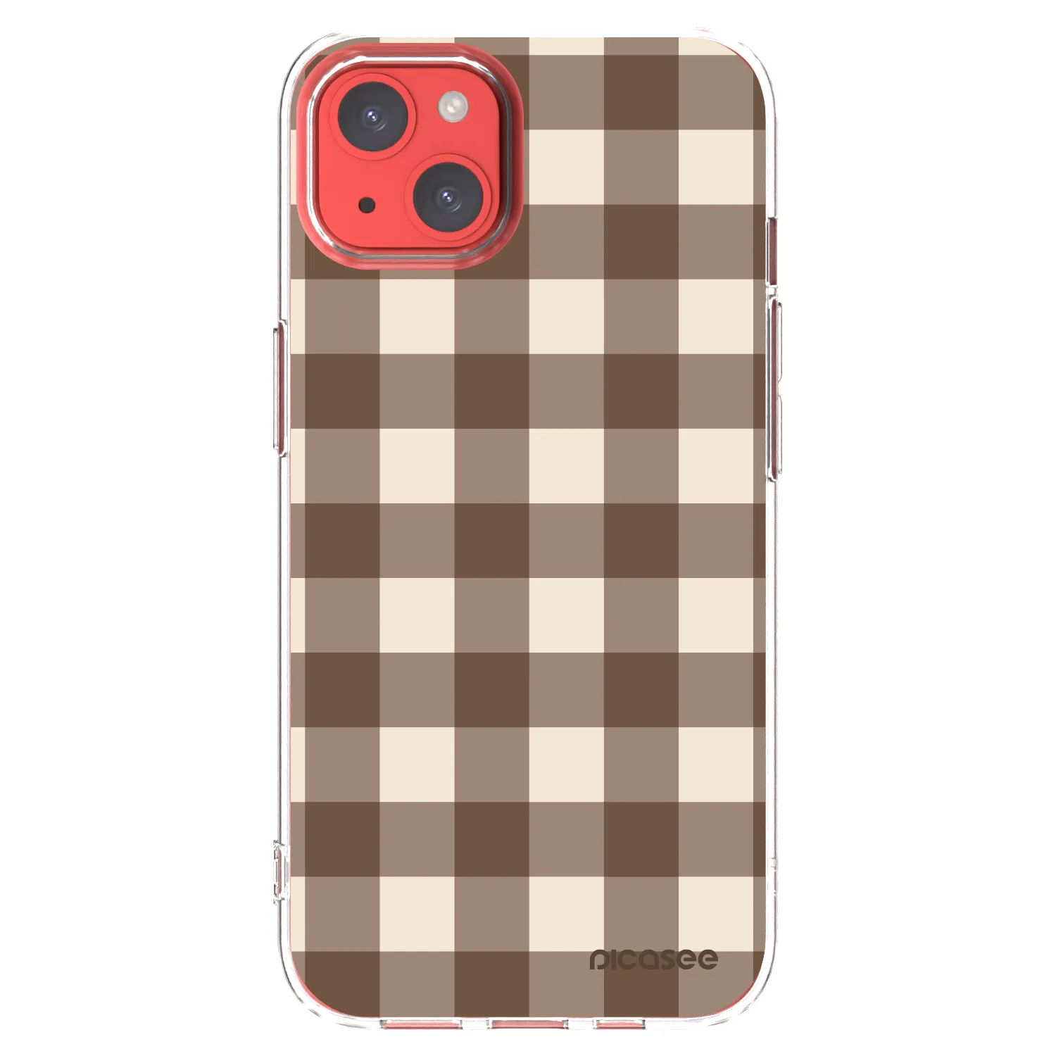 Picasee silikonski prozorni ovitek za Apple iPhone 13 - Brown grid