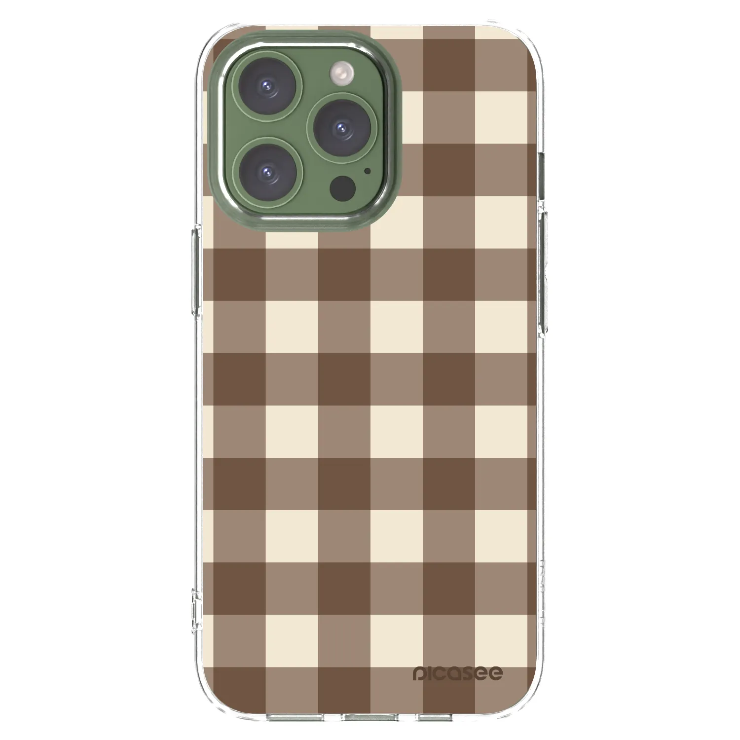 Picasee silikonski prozorni ovitek za Apple iPhone 13 Pro - Brown grid