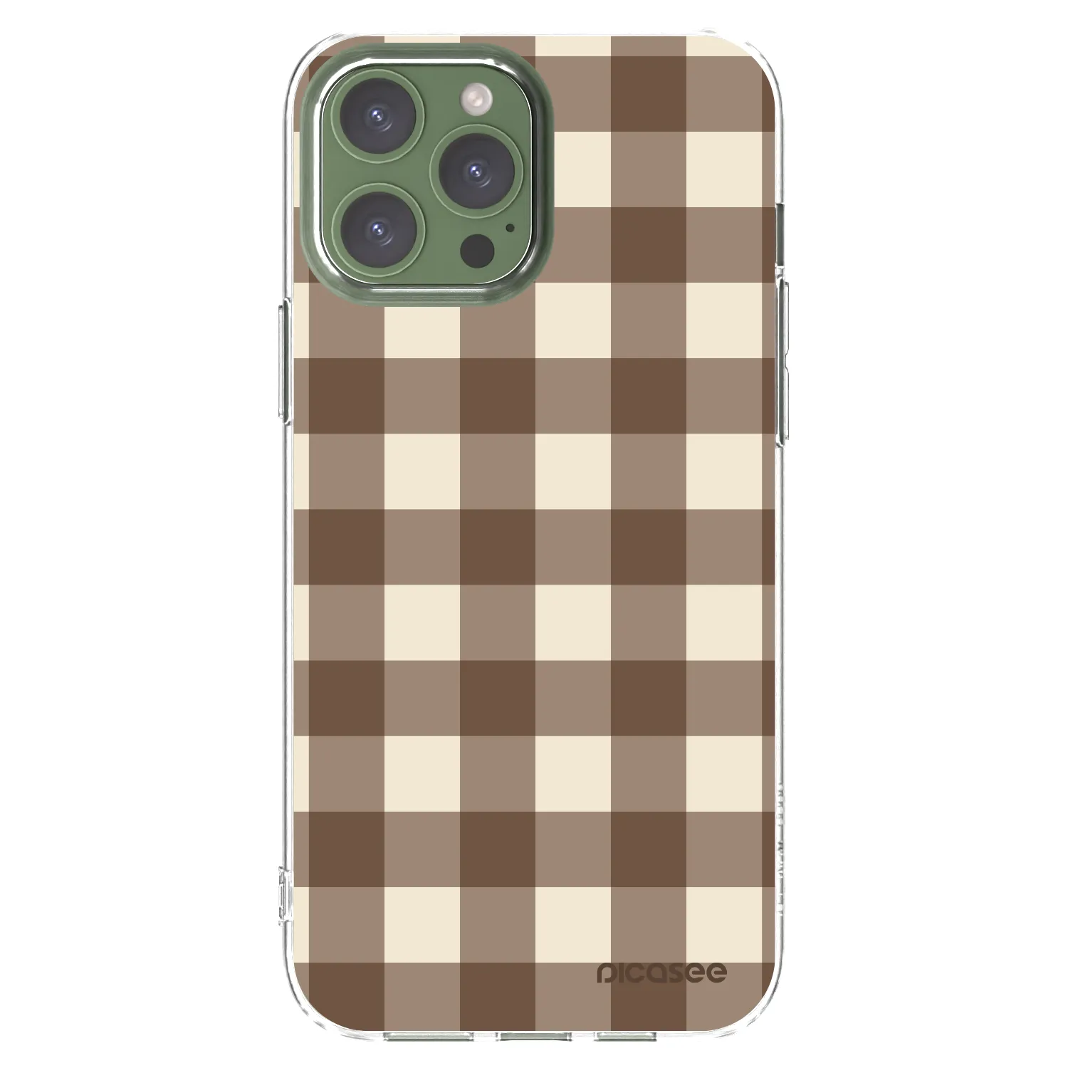 Picasee silikonski prozorni ovitek za Apple iPhone 13 Pro Max - Brown grid