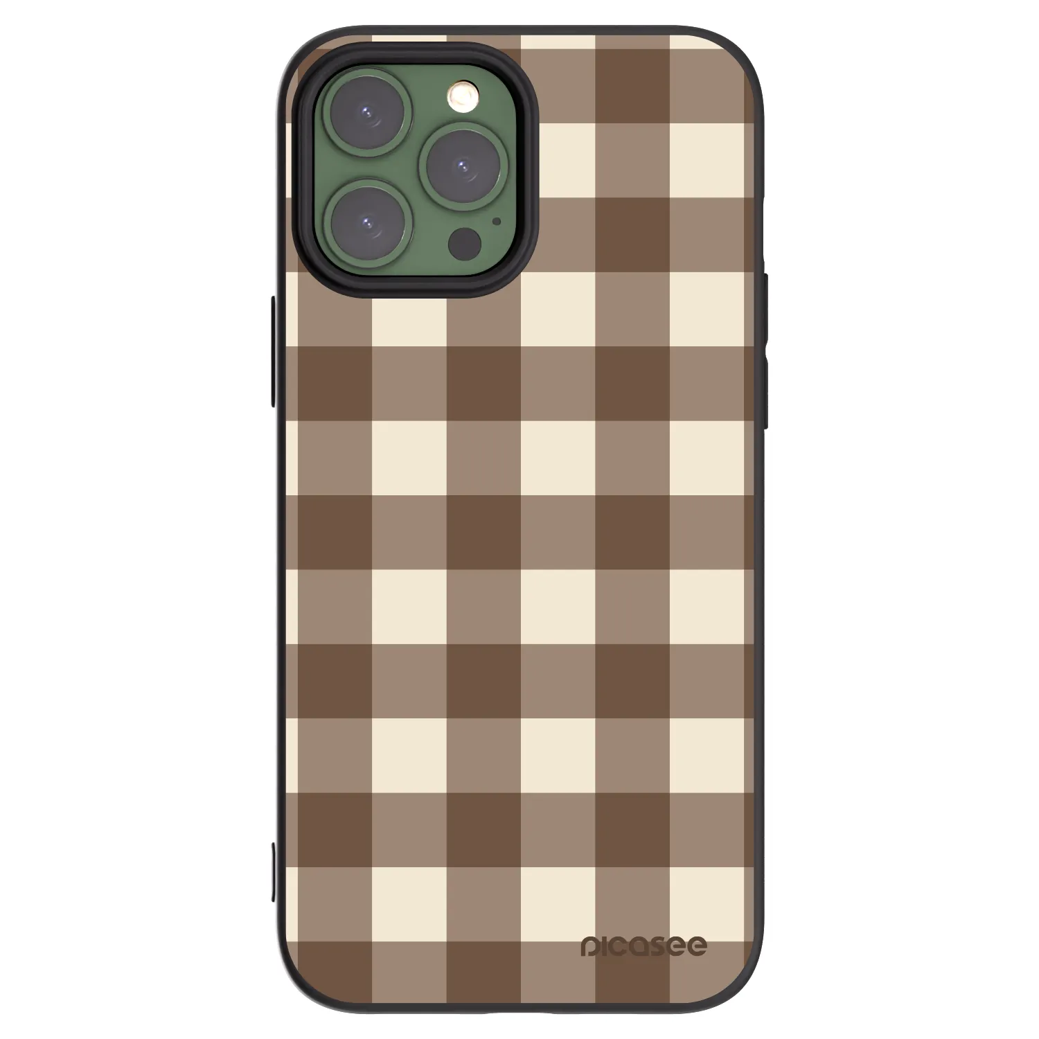 Picasee silikonski črni ovitek za Apple iPhone 13 Pro Max - Brown grid