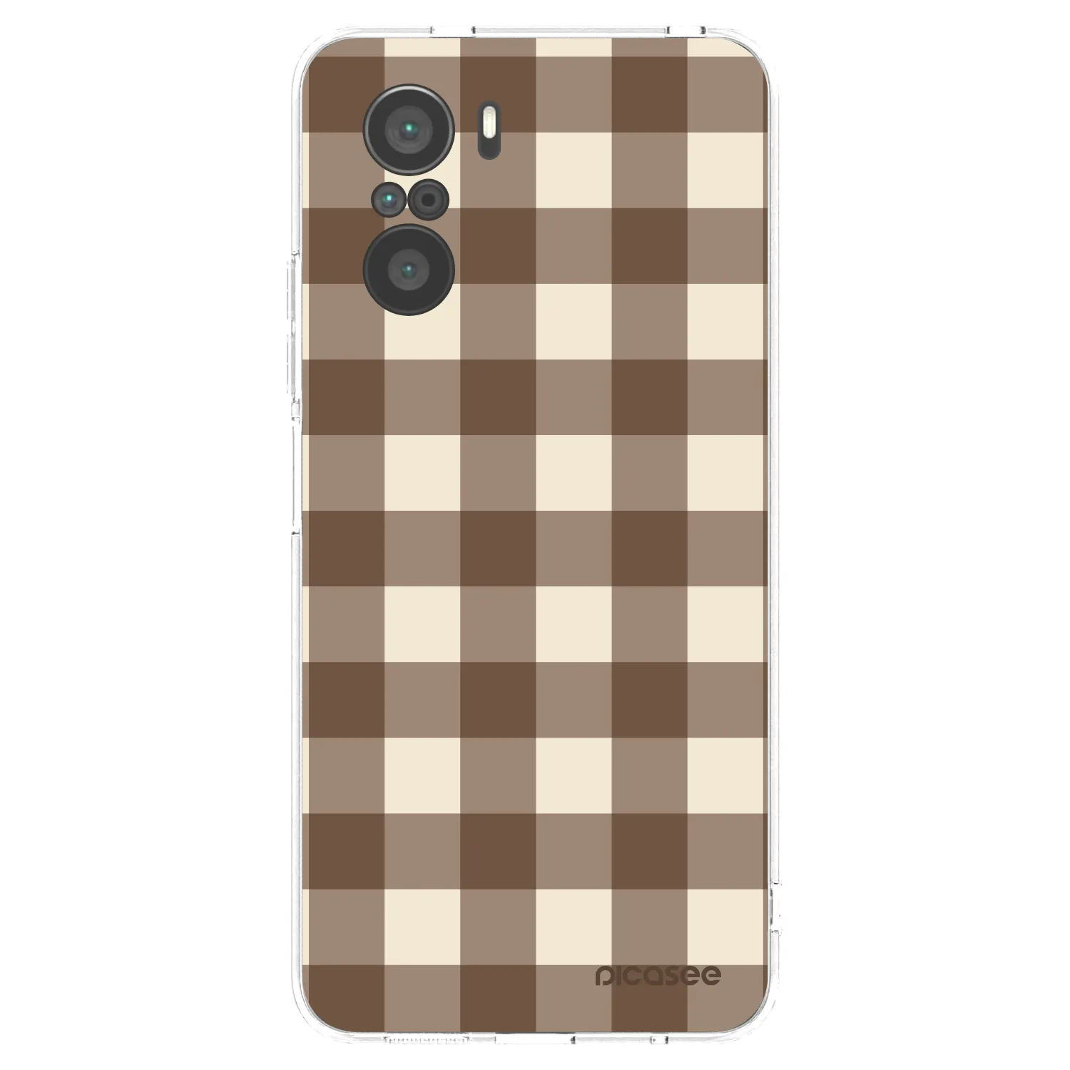 Picasee silikonski prozorni ovitek za Xiaomi Poco F3 - Brown grid