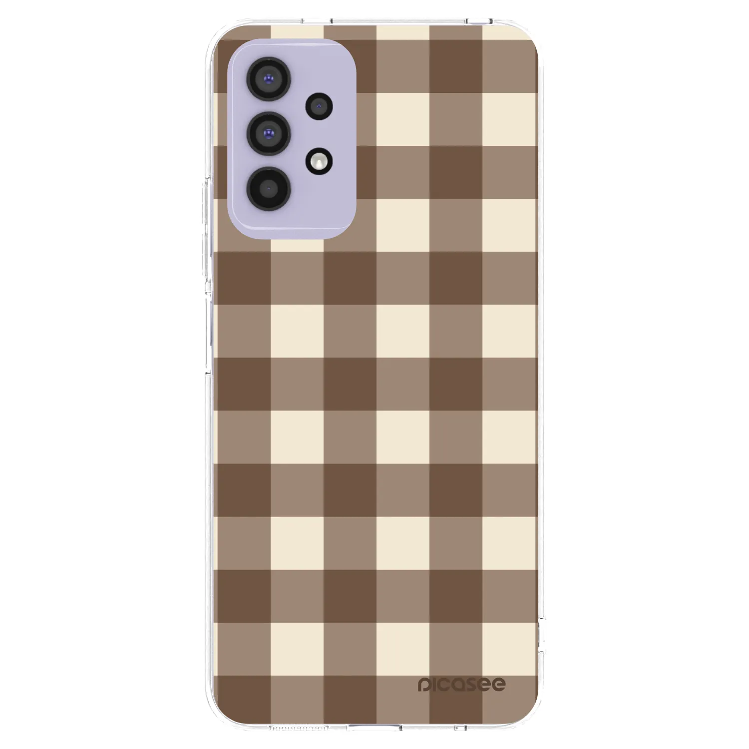 Picasee silikonski prozorni ovitek za Samsung Galaxy A32 4G SM-A325F - Brown grid