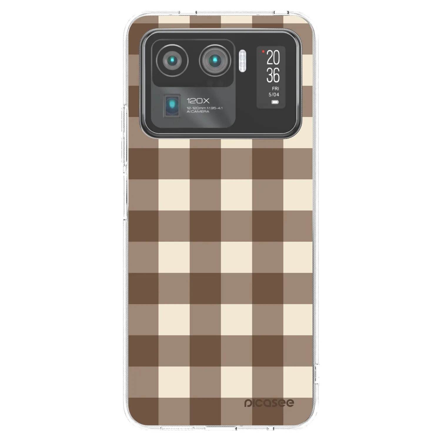 Picasee silikonski prozorni ovitek za Xiaomi Mi 11 Ultra - Brown grid