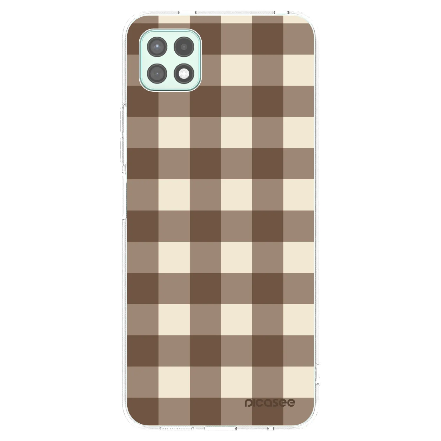Picasee silikonski prozorni ovitek za Samsung Galaxy A22 A226B 5G - Brown grid