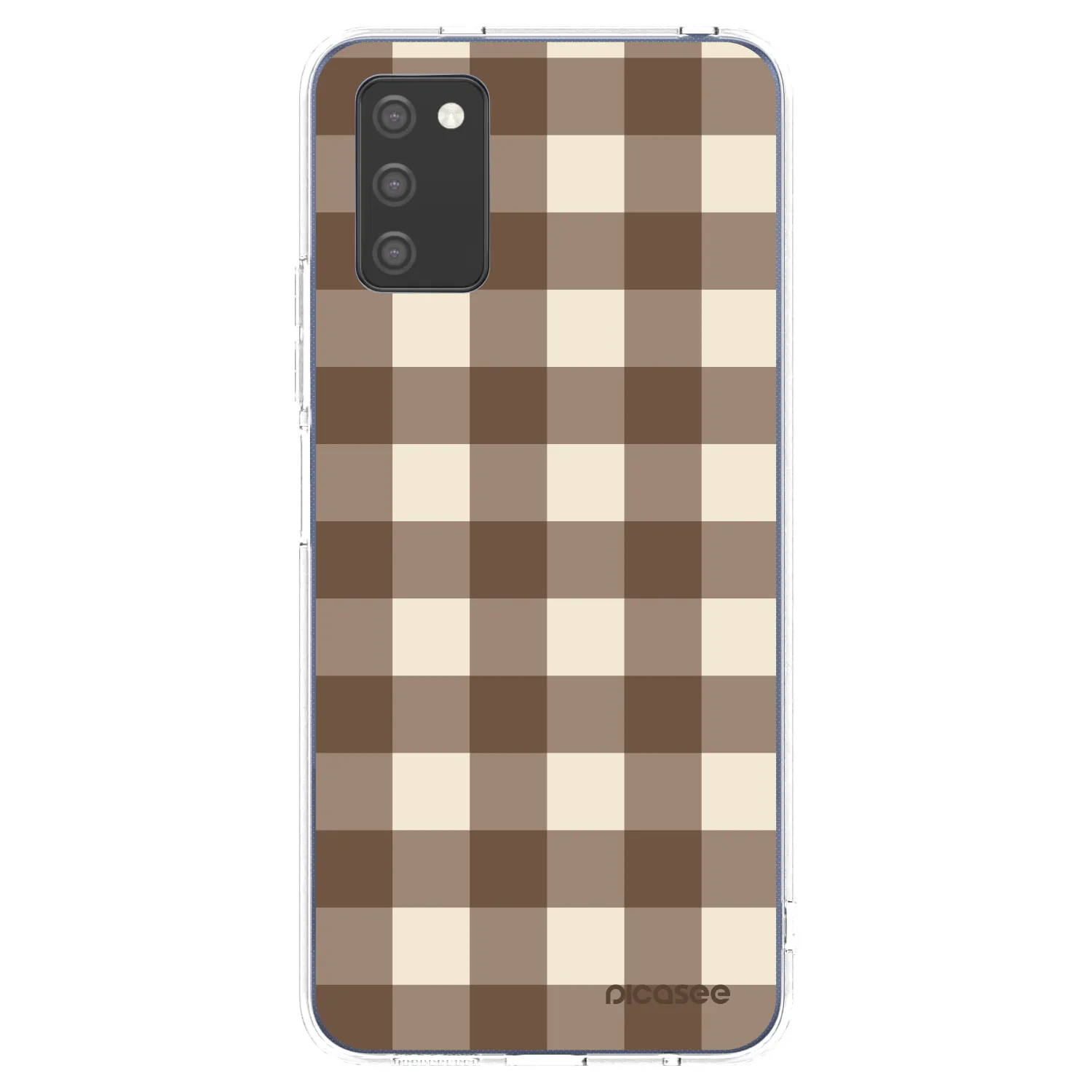 Picasee silikonski prozorni ovitek za Samsung Galaxy A02s A025G - Brown grid