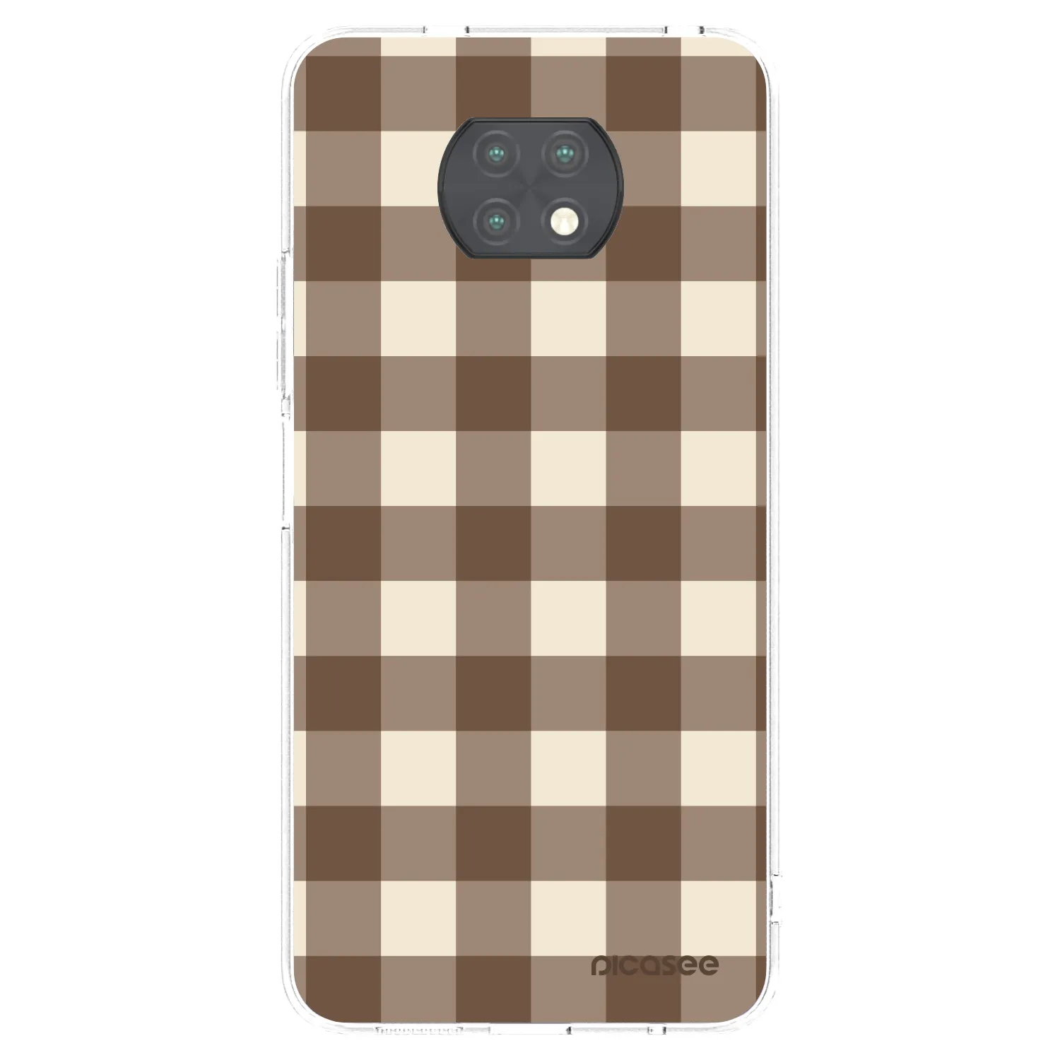 Picasee silikonski prozorni ovitek za Xiaomi Redmi Note 9T - Brown grid