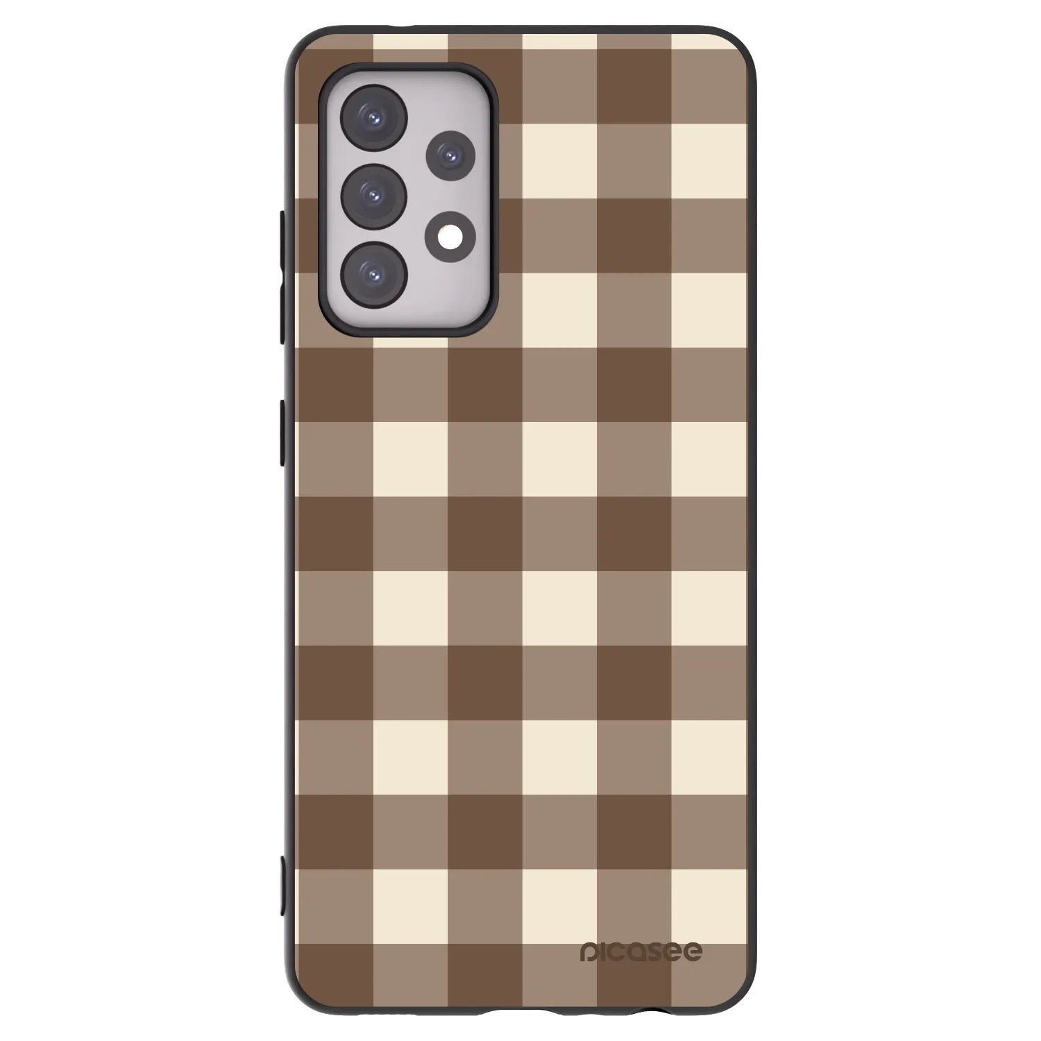 Picasee silikonski črni ovitek za Samsung Galaxy A52s 5G A528B - Brown grid