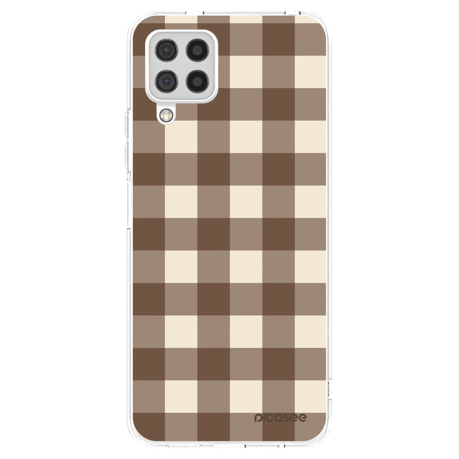 Picasee silikonski prozorni ovitek za Samsung Galaxy A22 A225F 4G - Brown grid