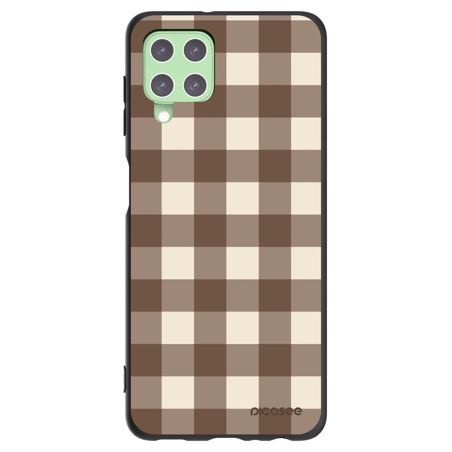 Picasee silikonski črni ovitek za Samsung Galaxy A22 A225F 4G - Brown grid