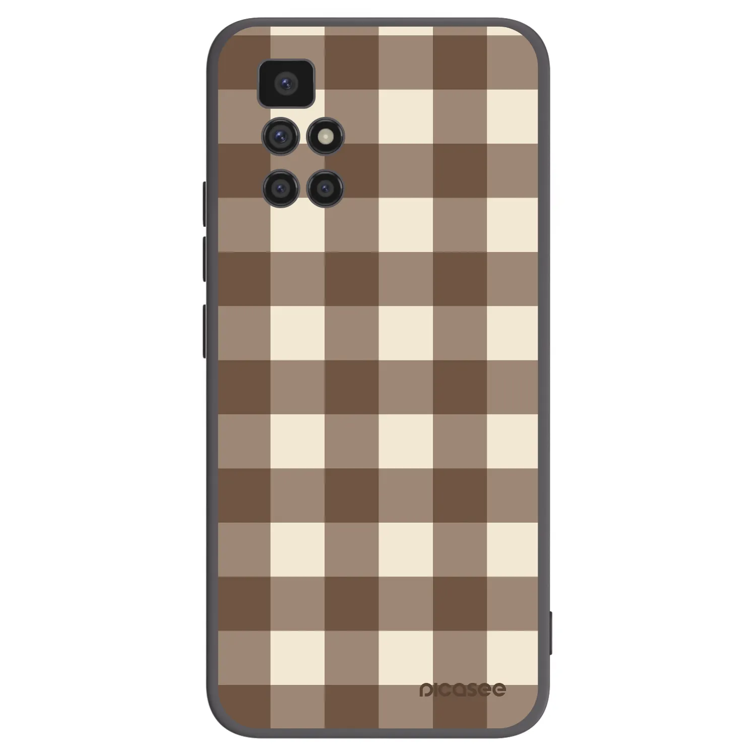 Picasee silikonski črni ovitek za Xiaomi Redmi 10 - Brown grid
