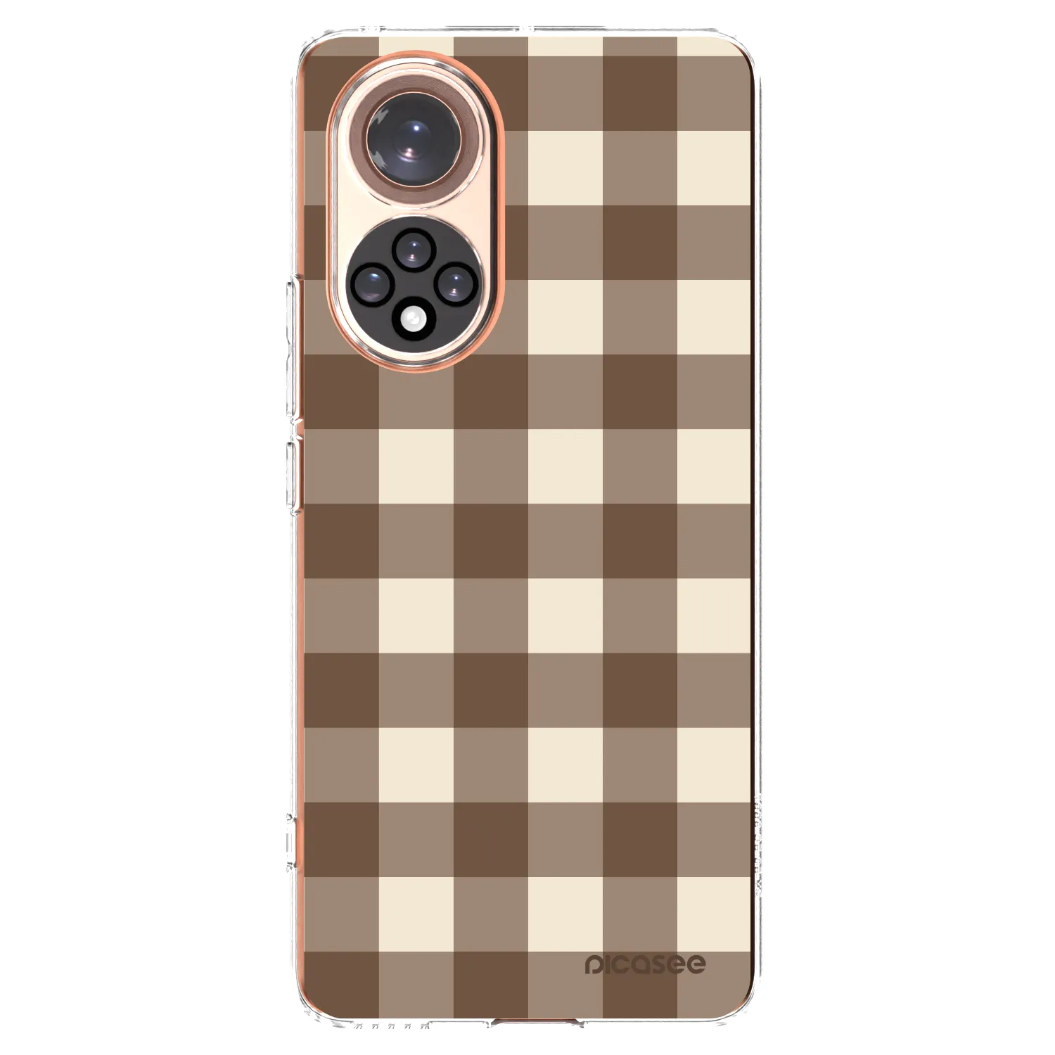Picasee silikonski prozorni ovitek za Honor 50 5G - Brown grid