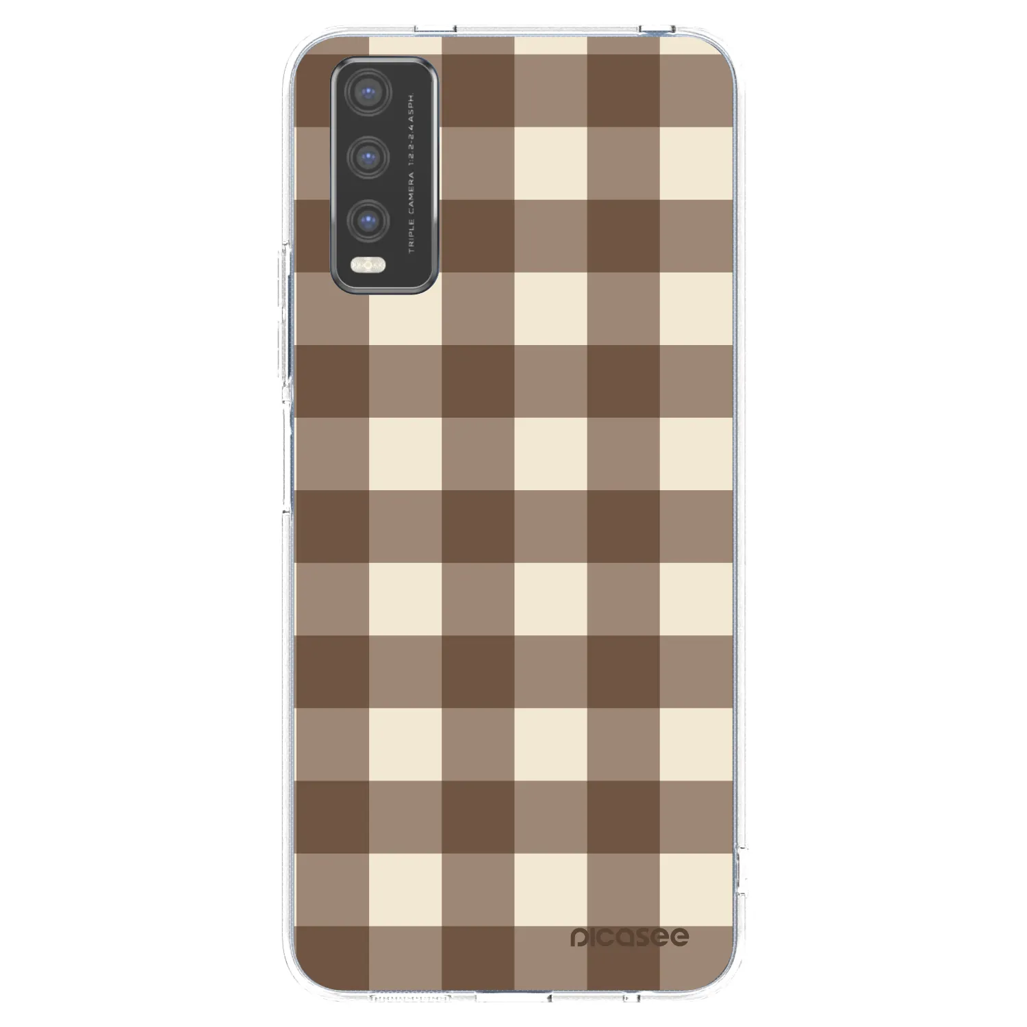 Picasee silikonski prozorni ovitek za Vivo Y20s - Brown grid