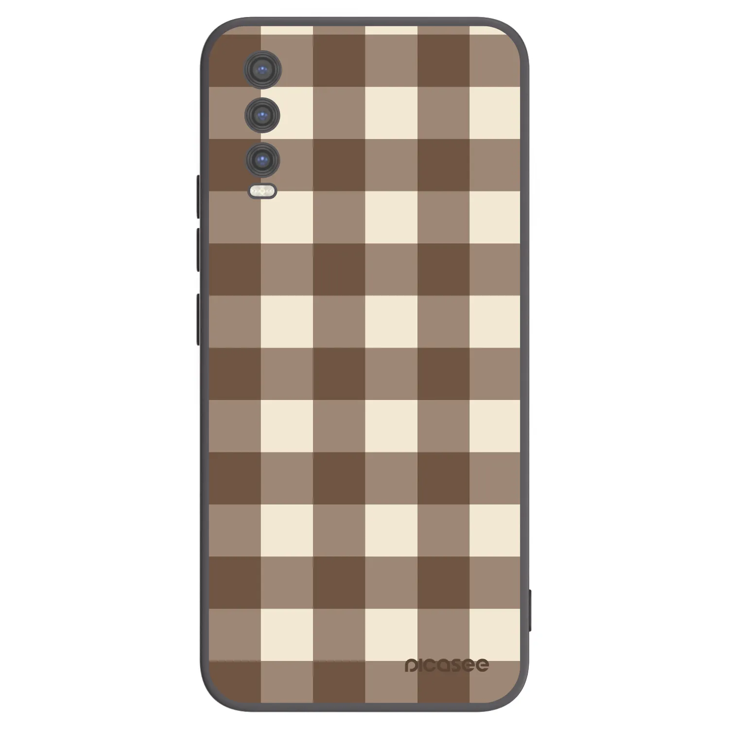 Picasee silikonski črni ovitek za Vivo Y20s - Brown grid
