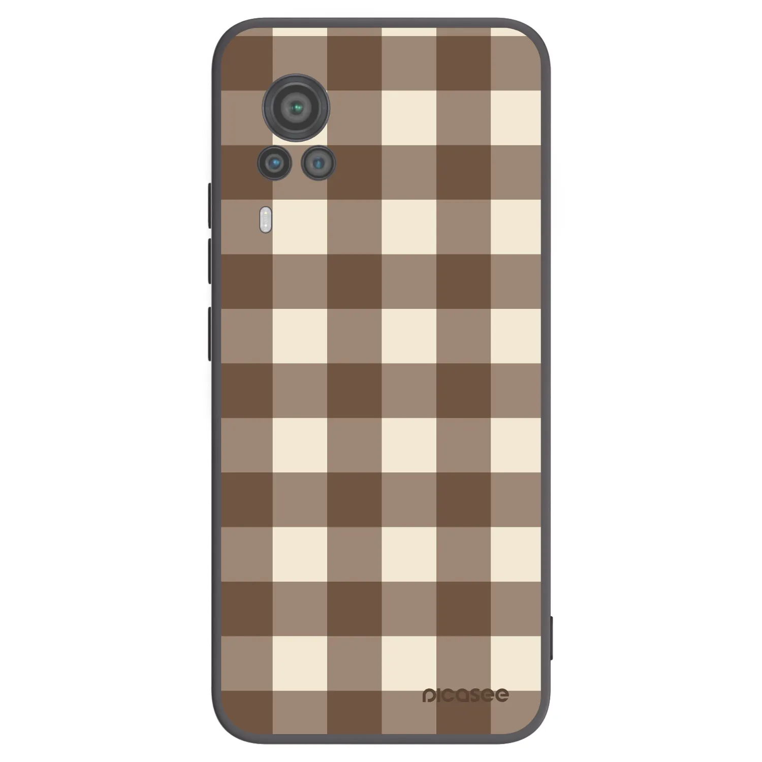 Picasee silikonski črni ovitek za Vivo X60 Pro 5G - Brown grid