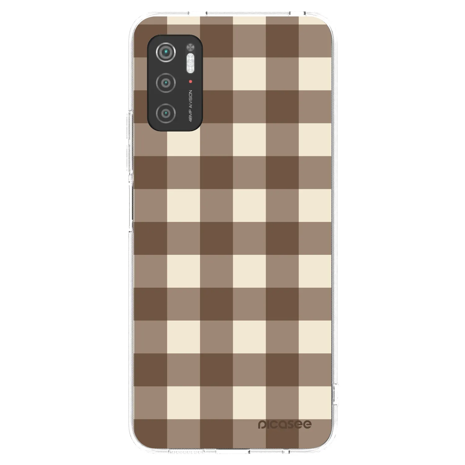 Picasee silikonski prozorni ovitek za Xiaomi Poco M3 Pro 5G - Brown grid