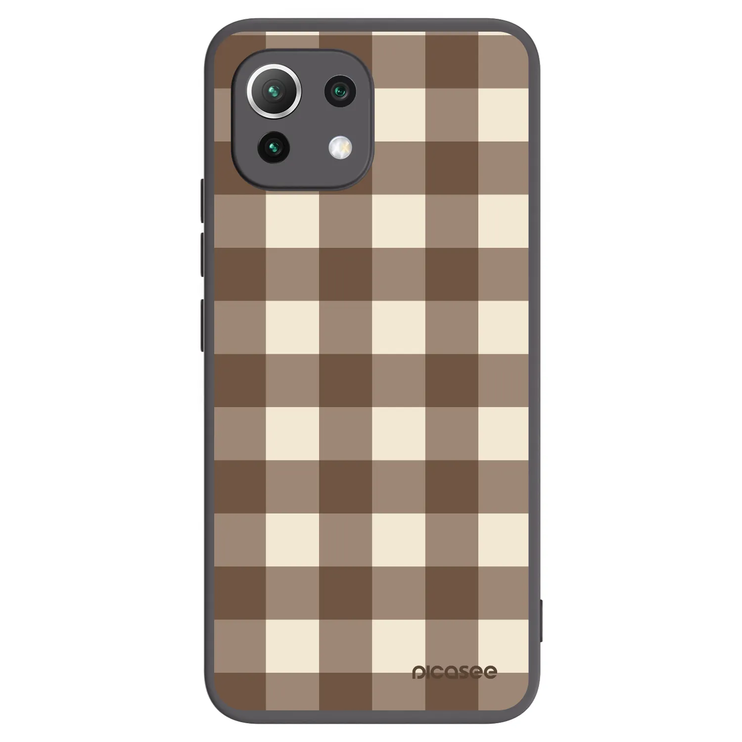 Picasee silikonski črni ovitek za Xiaomi 11 Lite 5G NE - Brown grid