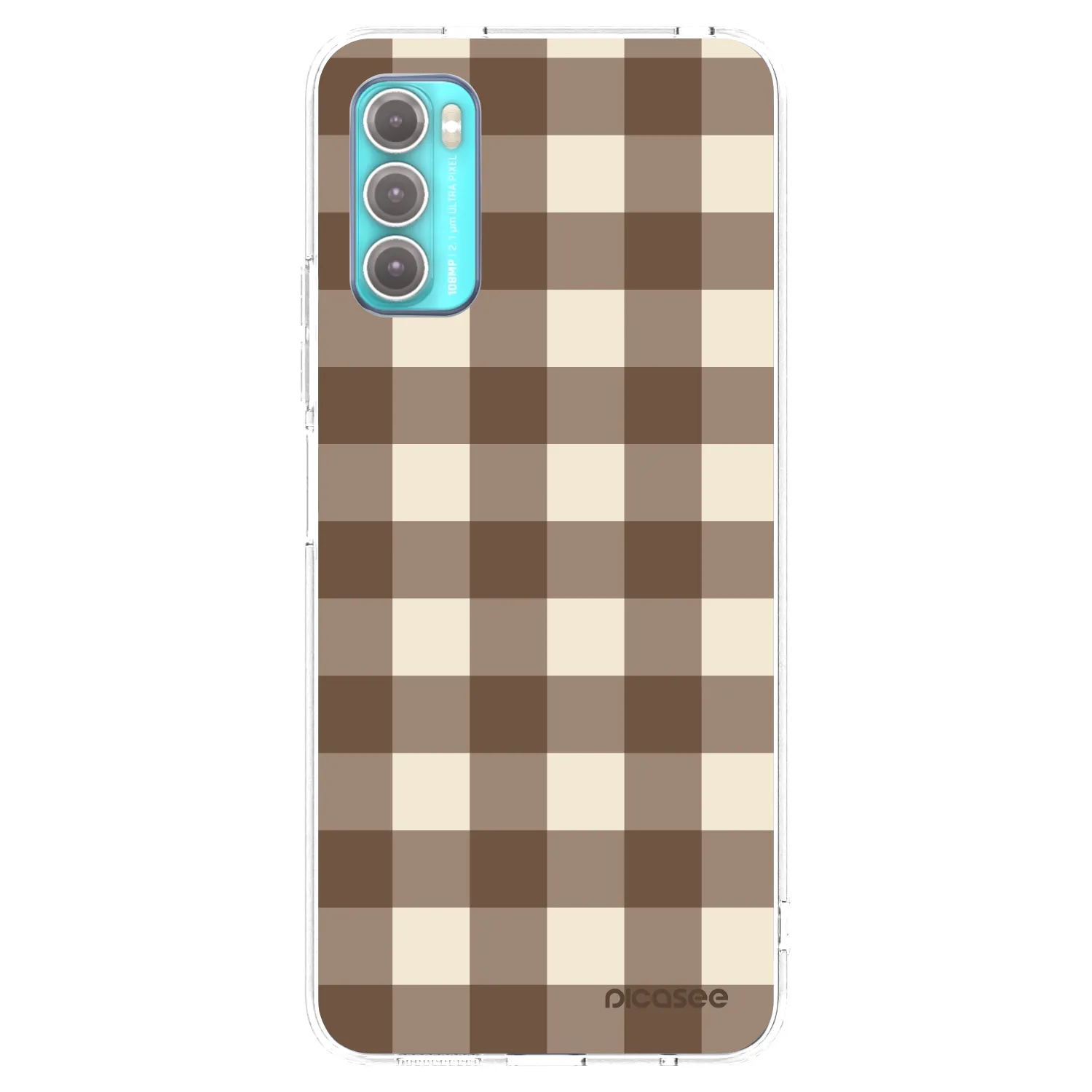 Picasee silikonski prozorni ovitek za Motorola Moto G60 - Brown grid