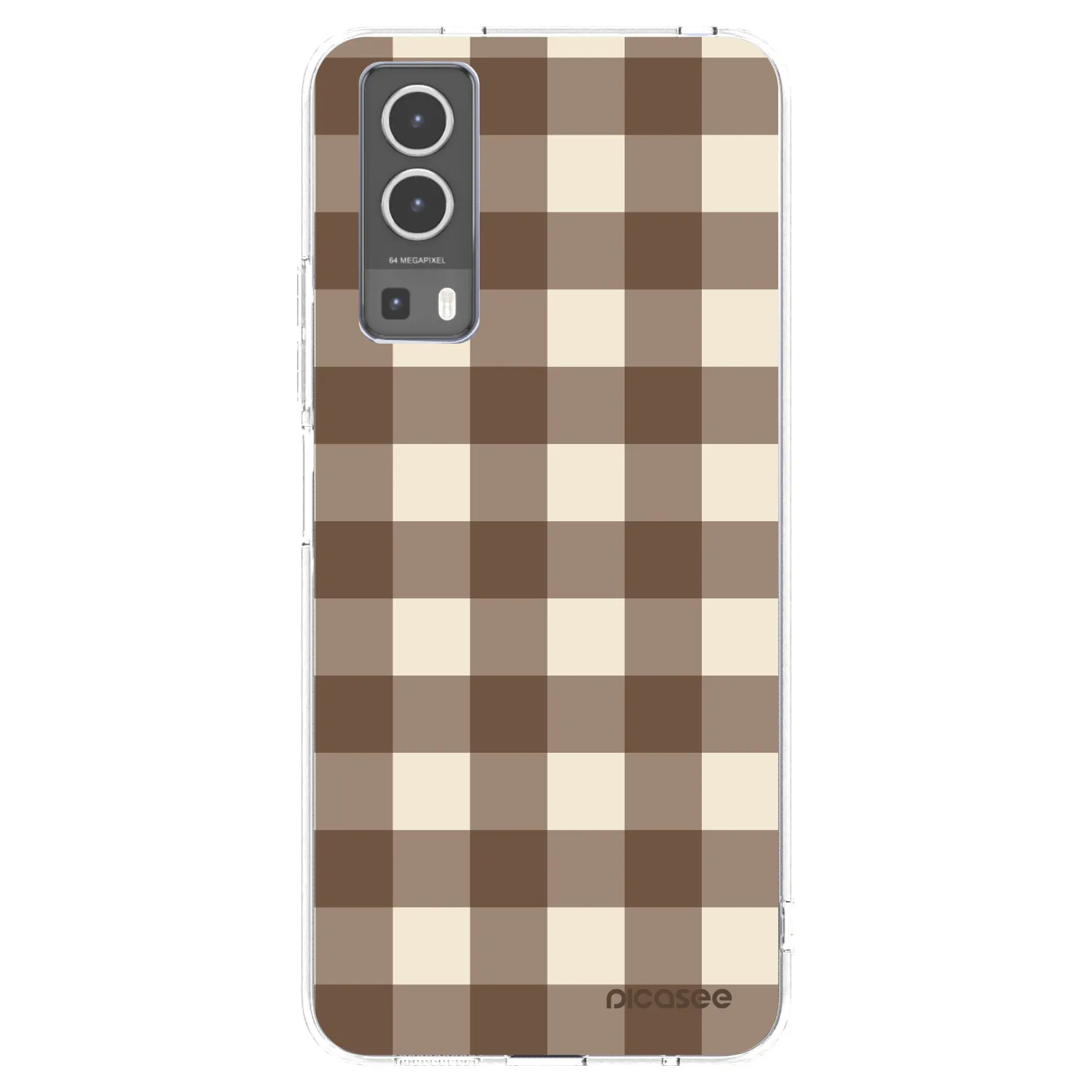 Picasee silikonski prozorni ovitek za Vivo Y72 5G - Brown grid