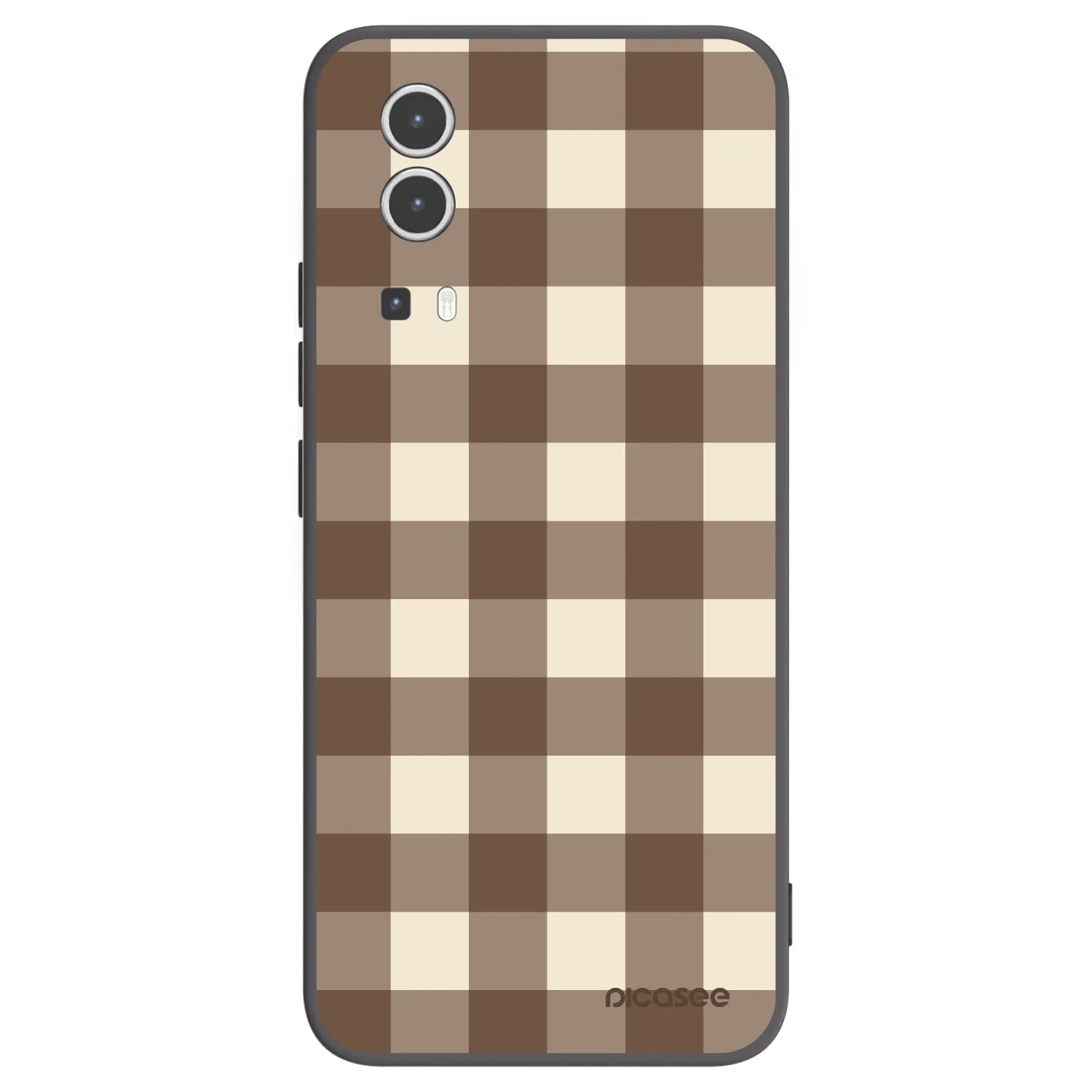 Picasee silikonski črni ovitek za Vivo Y72 5G - Brown grid