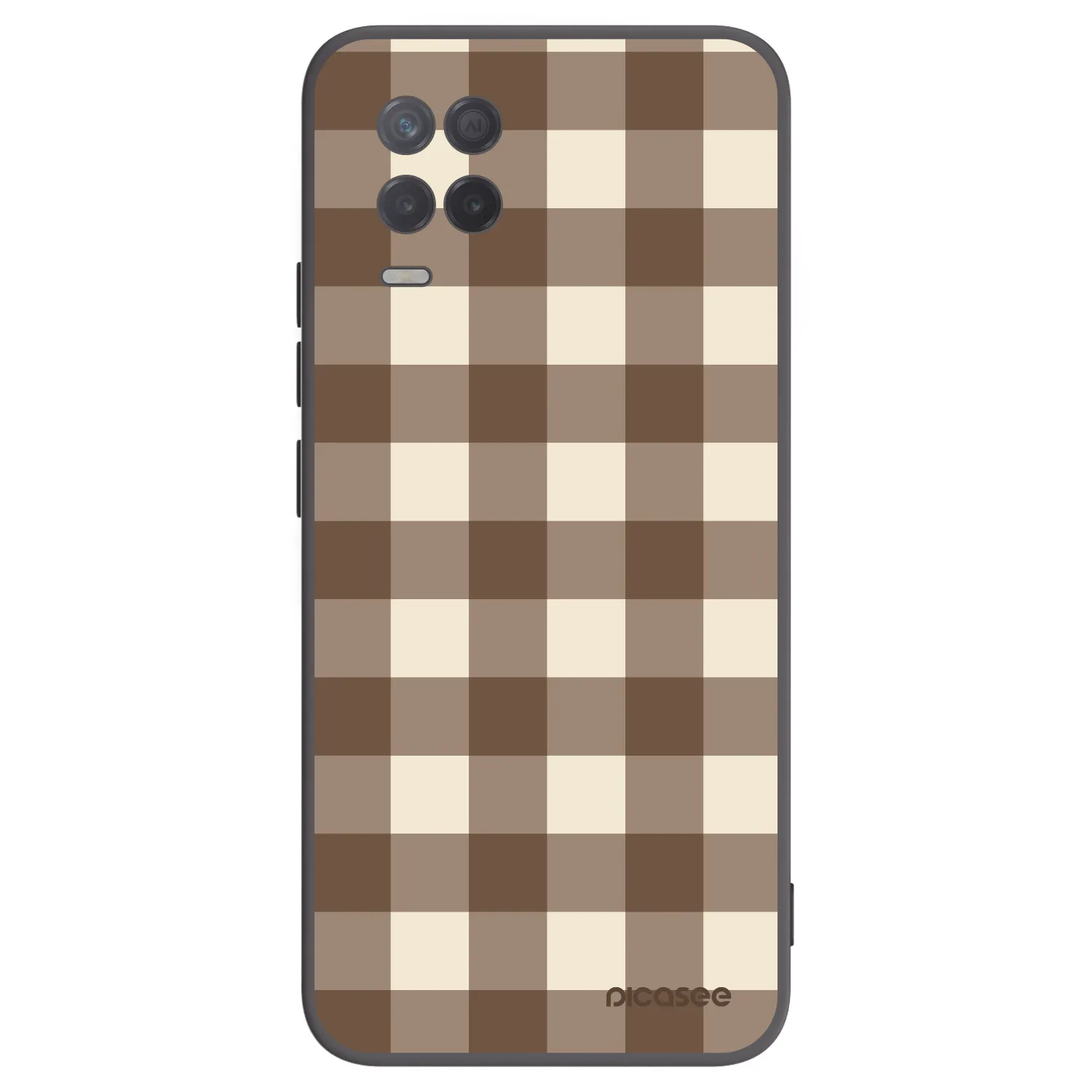 Picasee silikonski črni ovitek za Realme 8 5G - Brown grid