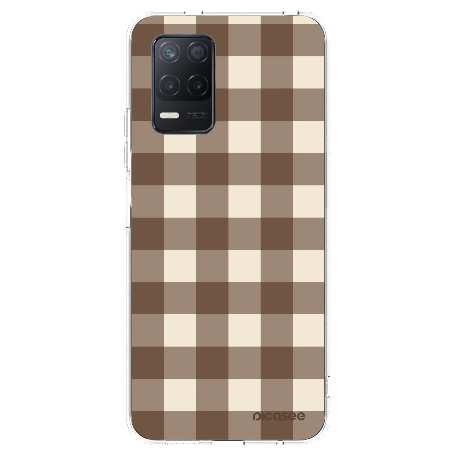 Picasee silikonski prozorni ovitek za Realme 8 5G - Brown grid