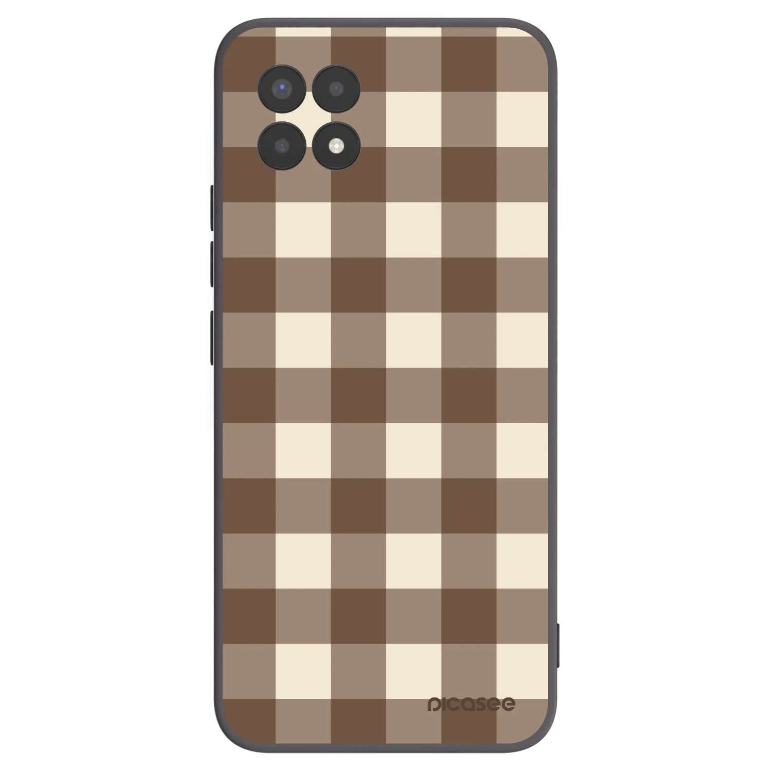 Picasee silikonski črni ovitek za Realme 8i - Brown grid