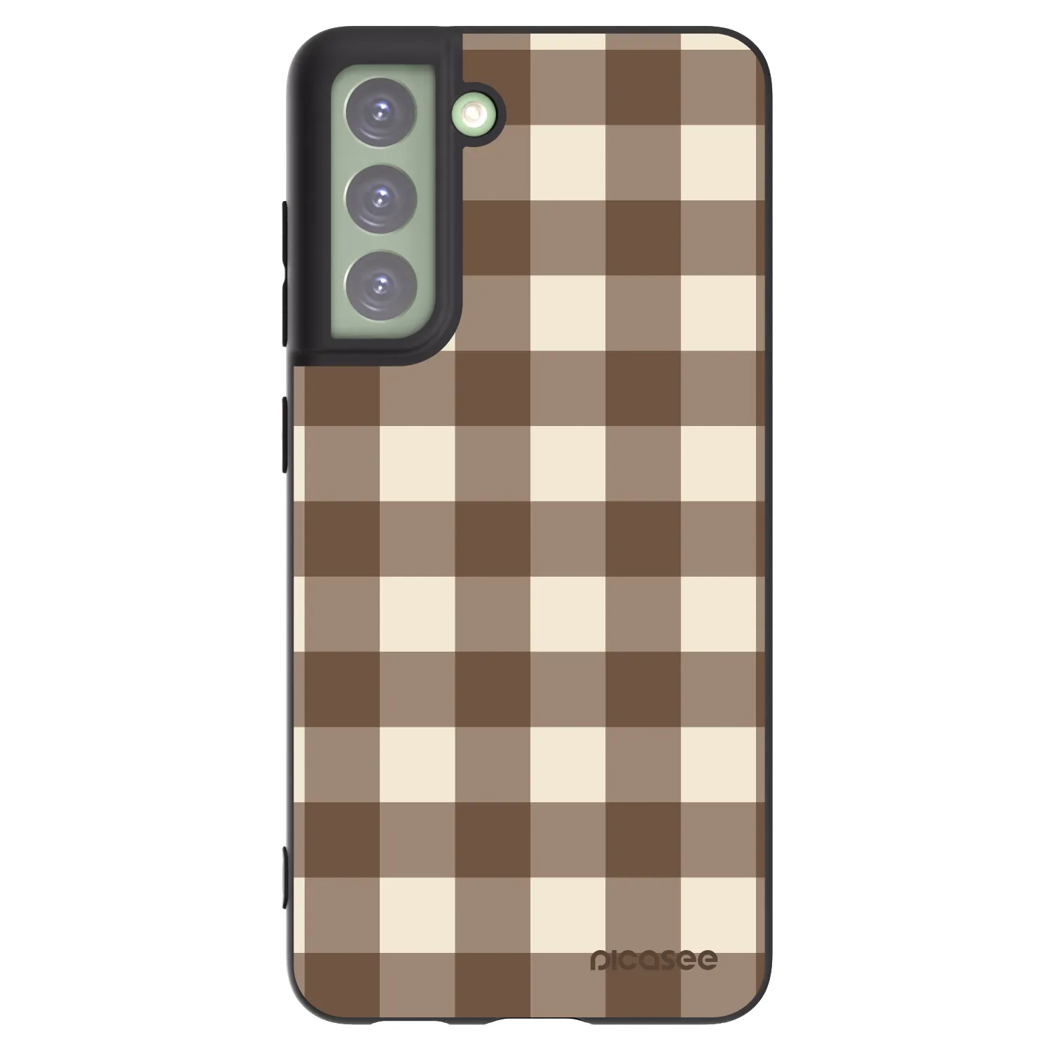 Picasee silikonski črni ovitek za Samsung Galaxy S21 FE 5G - Brown grid