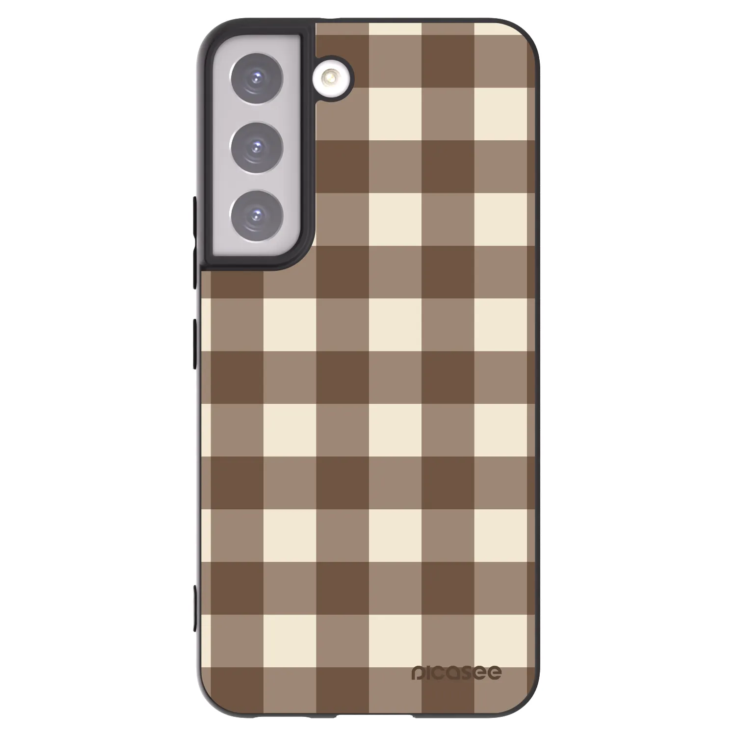 Picasee silikonski črni ovitek za Samsung Galaxy S22 5G - Brown grid
