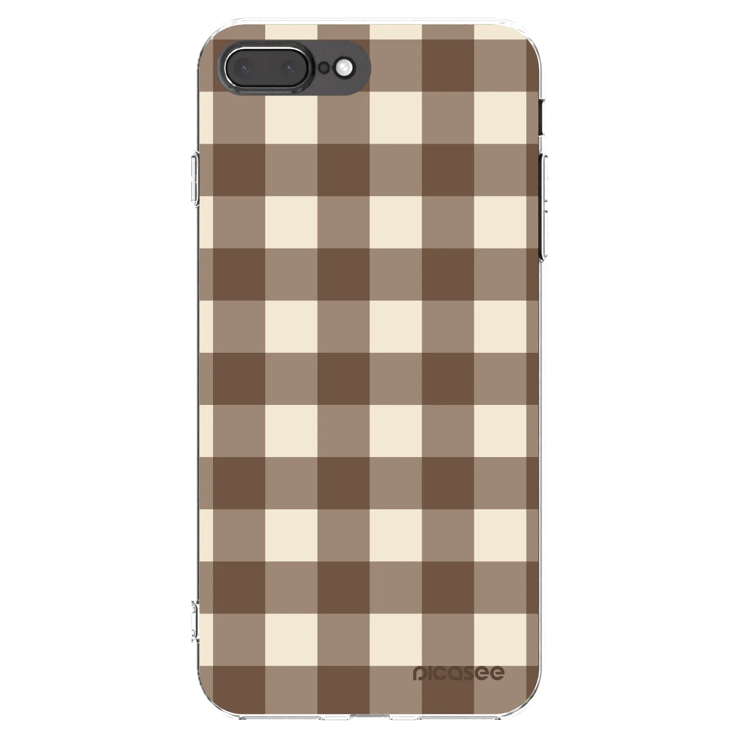 Picasee silikonski prozorni ovitek za Apple iPhone 7 Plus - Brown grid