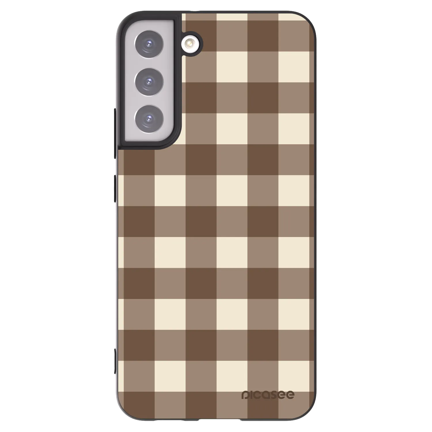 Picasee silikonski črni ovitek za Samsung Galaxy S22+ 5G - Brown grid