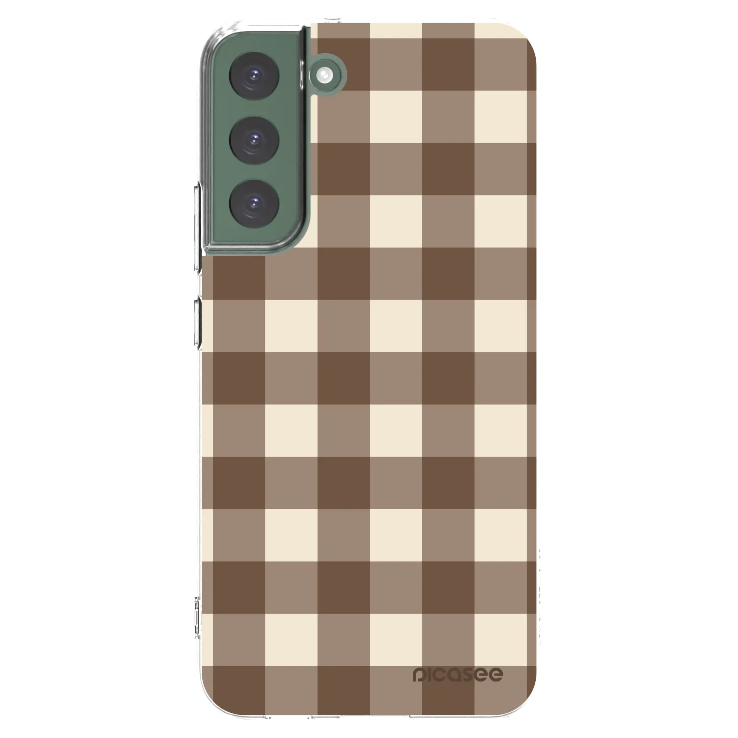 Picasee silikonski prozorni ovitek za Samsung Galaxy S22+ 5G - Brown grid