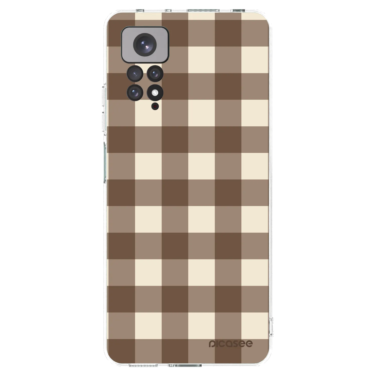 Picasee silikonski prozorni ovitek za Xiaomi Redmi Note 11 - Brown grid