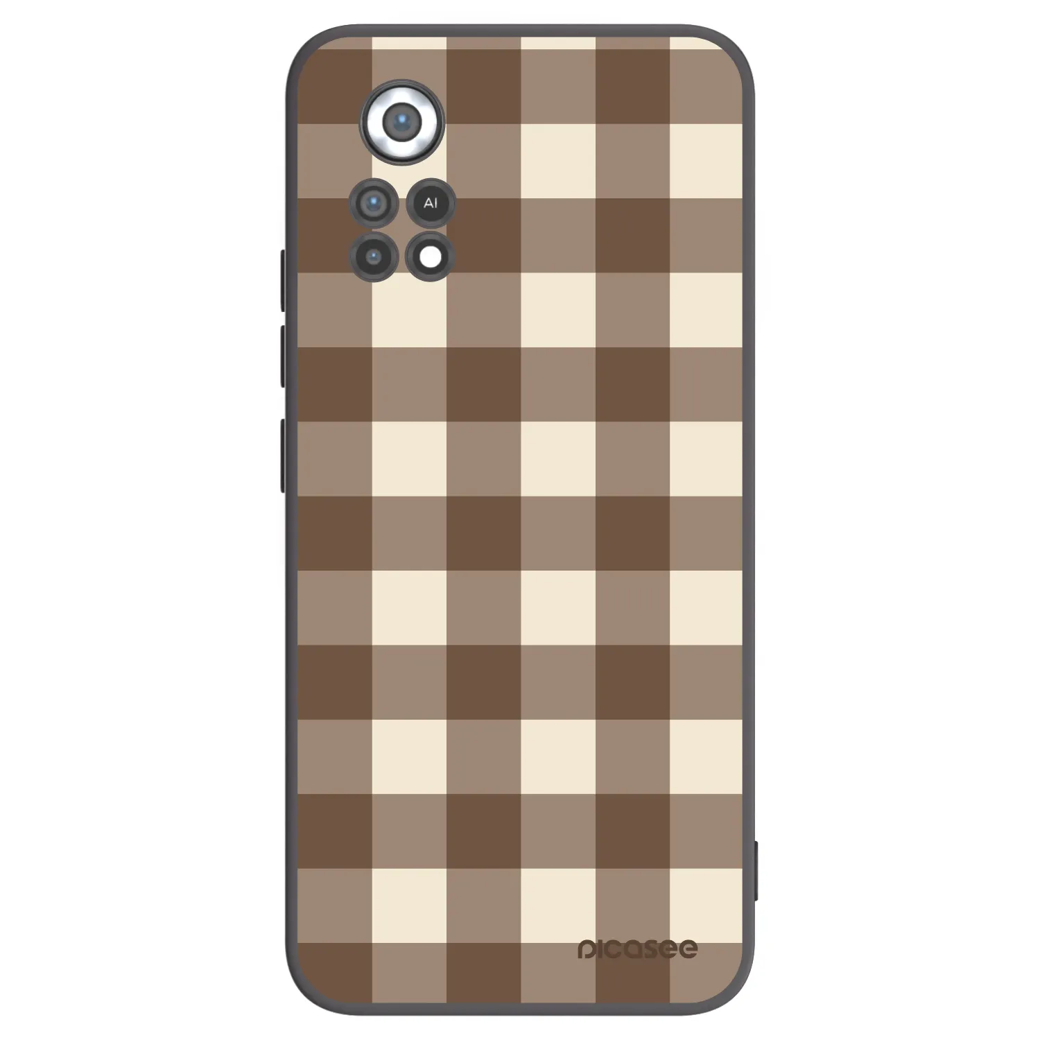 Picasee silikonski črni ovitek za Xiaomi Poco X4 Pro 5G - Brown grid