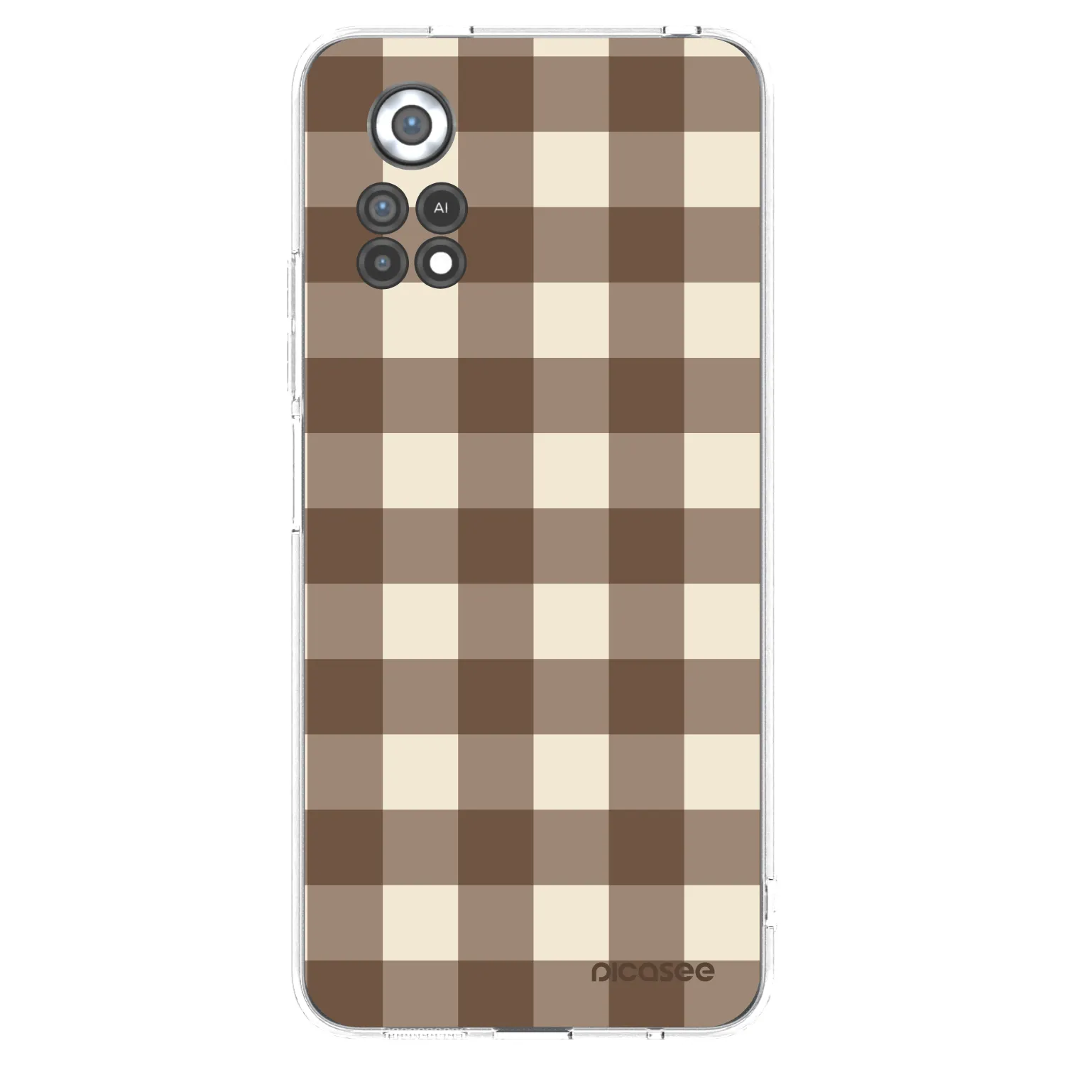 Picasee silikonski prozorni ovitek za Xiaomi Poco X4 Pro 5G - Brown grid