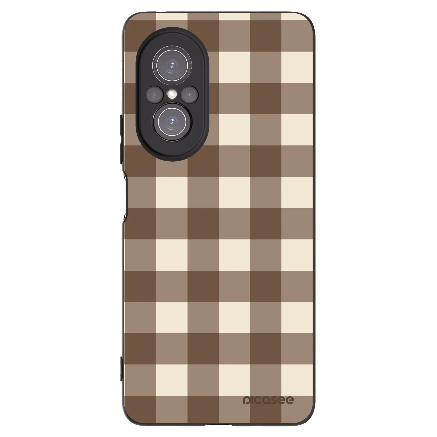 Picasee silikonski črni ovitek za Huawei Nova 9 SE - Brown grid