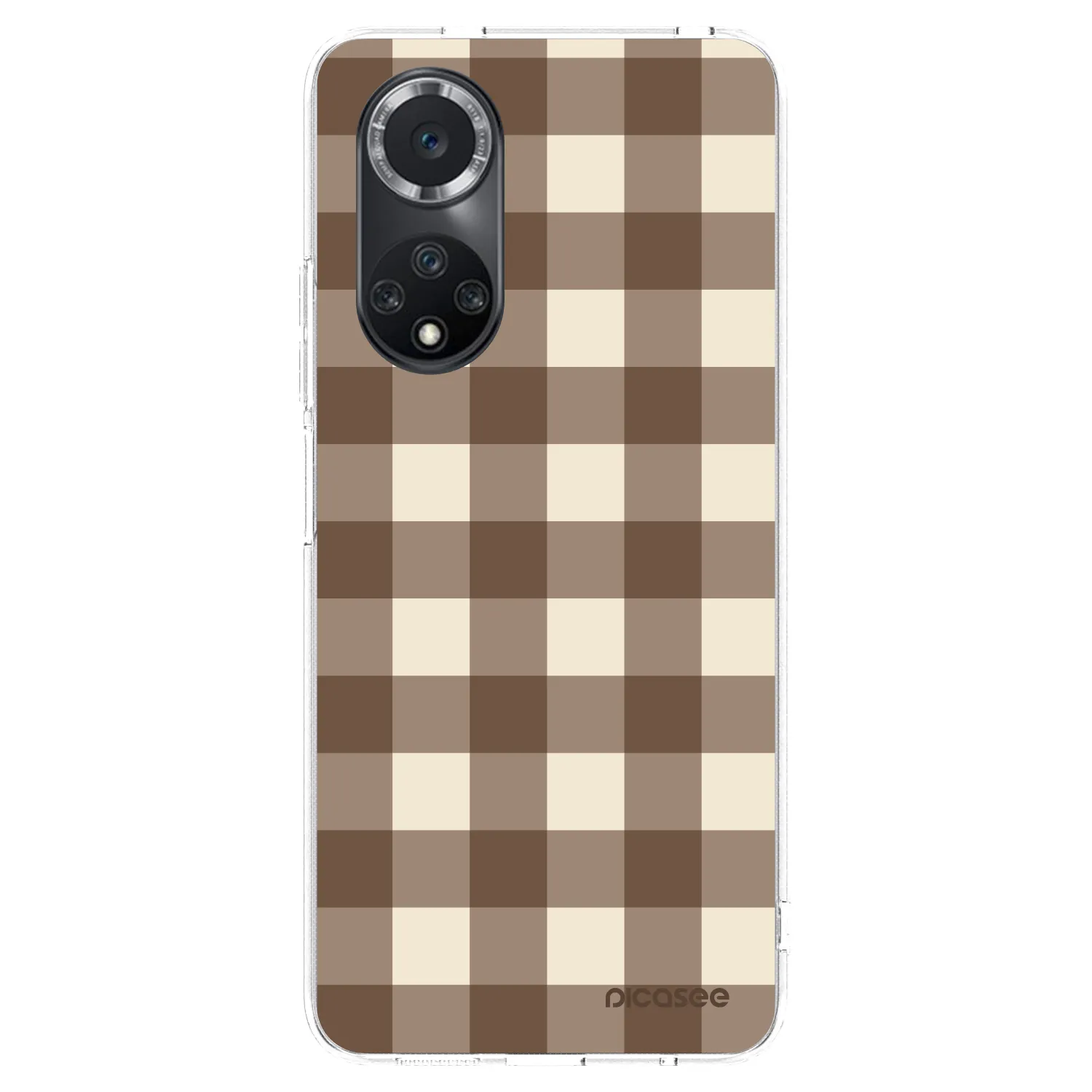Picasee silikonski prozorni ovitek za Huawei Nova 9 SE - Brown grid