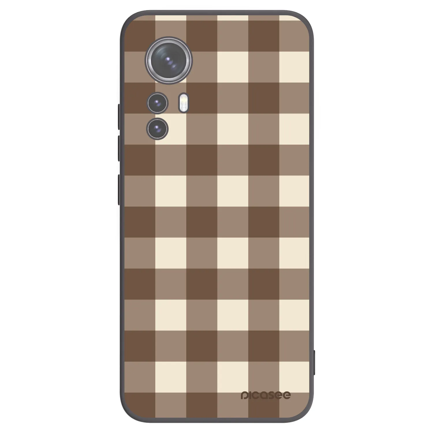 Picasee silikonski črni ovitek za Xiaomi 12 - Brown grid