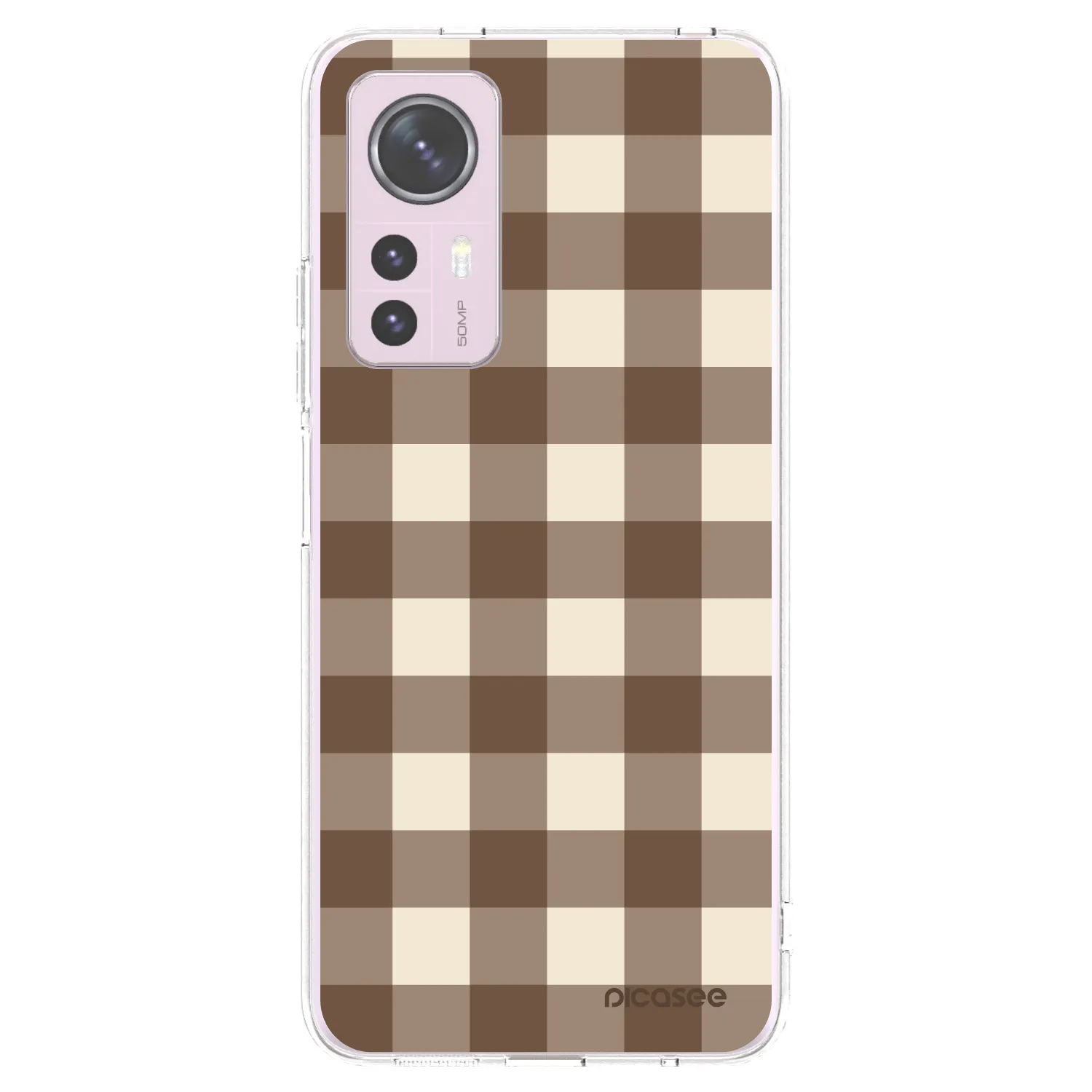 Picasee silikonski prozorni ovitek za Xiaomi 12 - Brown grid