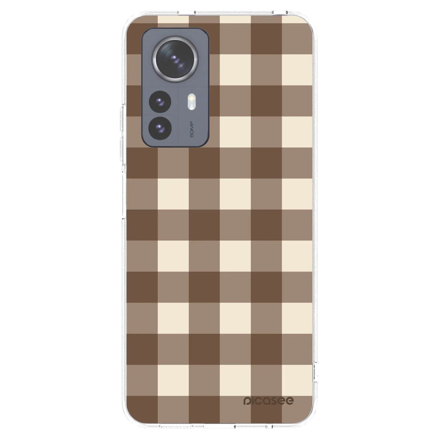 Picasee silikonski prozorni ovitek za Xiaomi 12 Pro - Brown grid