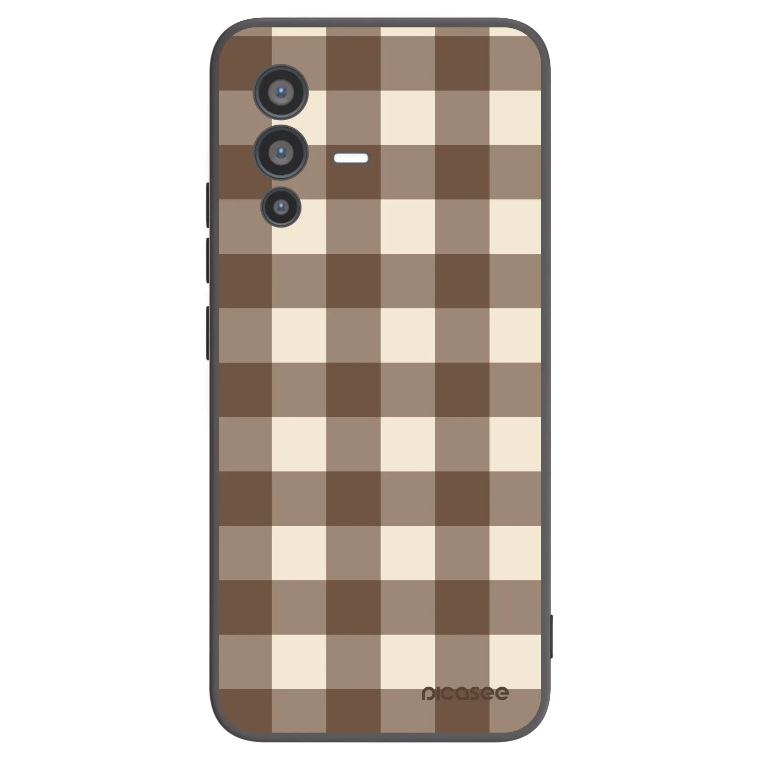 Picasee silikonski črni ovitek za Vivo V23 5G - Brown grid