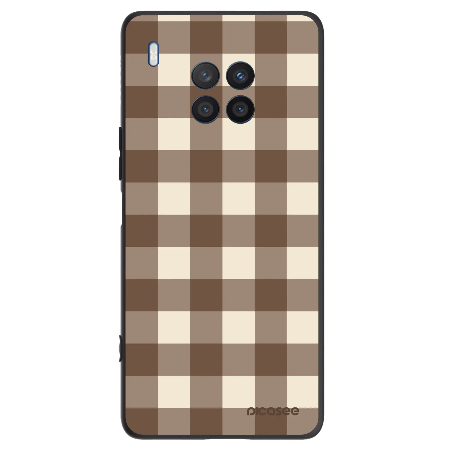 Picasee silikonski črni ovitek za Honor 50 Lite - Brown grid