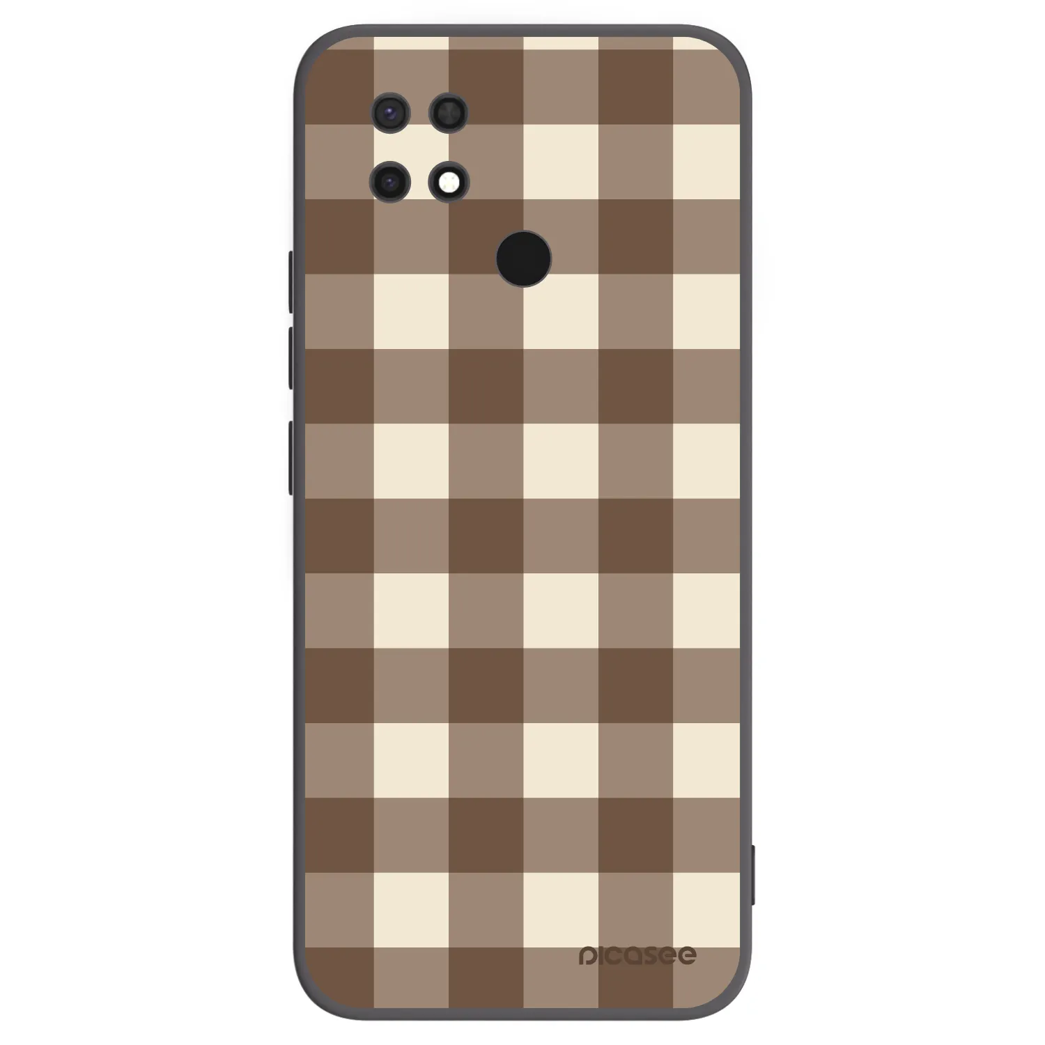 Picasee silikonski črni ovitek za Xiaomi Redmi 10C - Brown grid