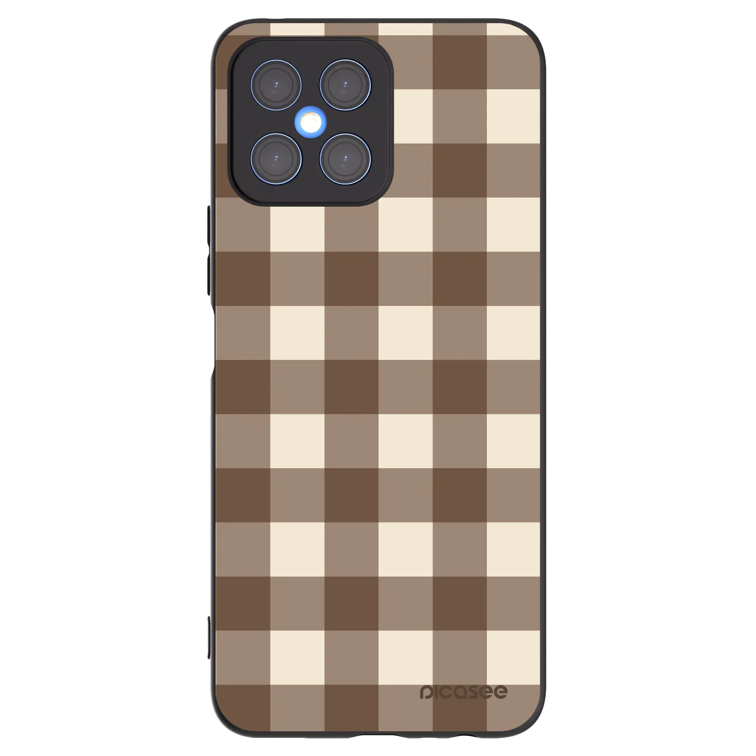 Picasee silikonski črni ovitek za Honor X8 4G - Brown grid