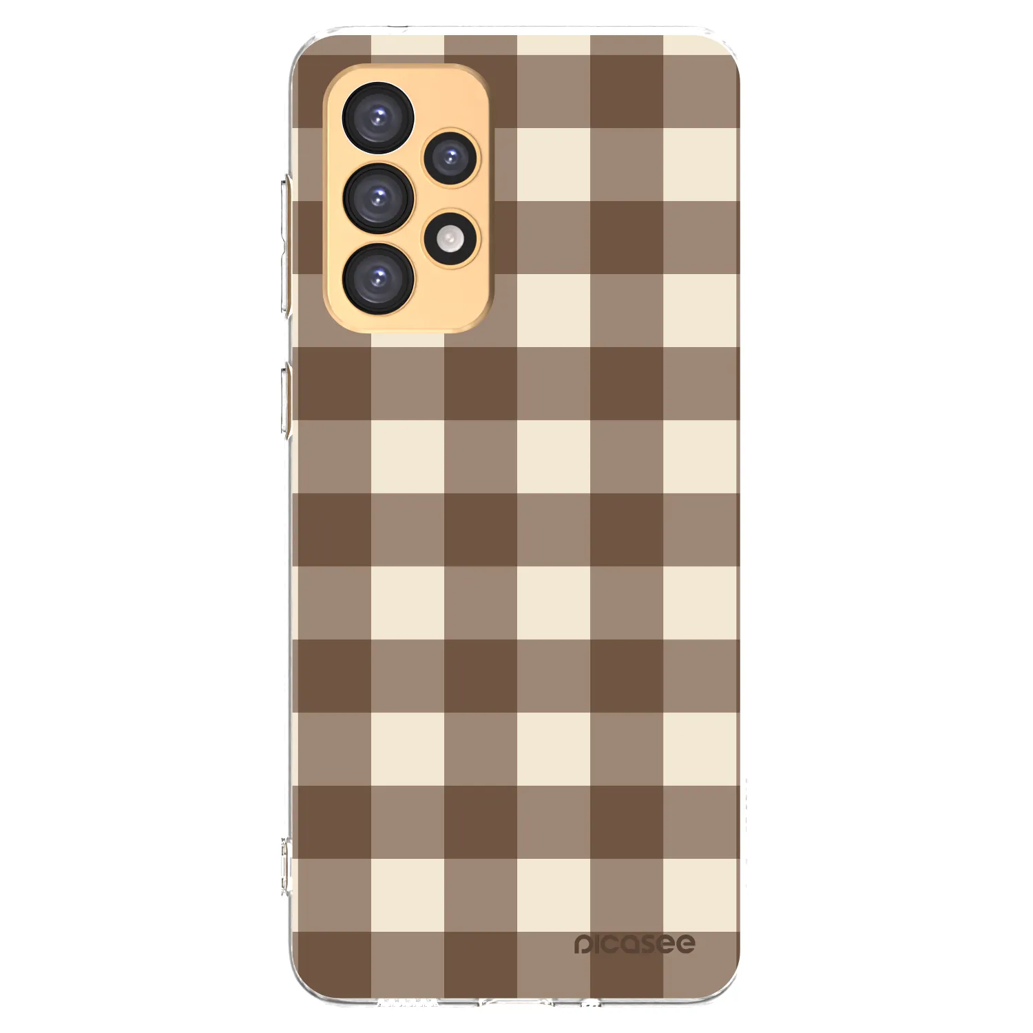 Picasee silikonski prozorni ovitek za Samsung Galaxy A33 5G A336 - Brown grid