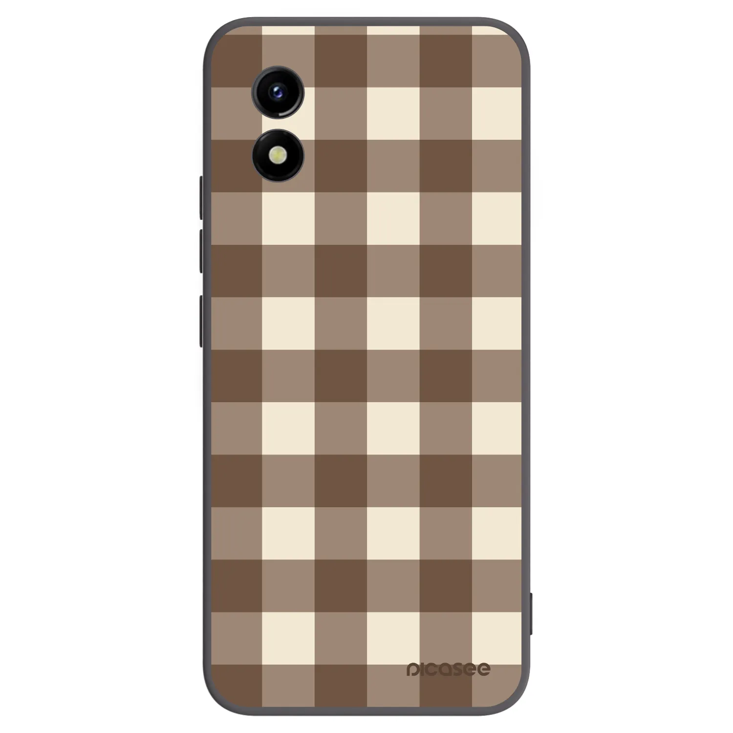 Picasee silikonski črni ovitek za Vivo Y01 - Brown grid